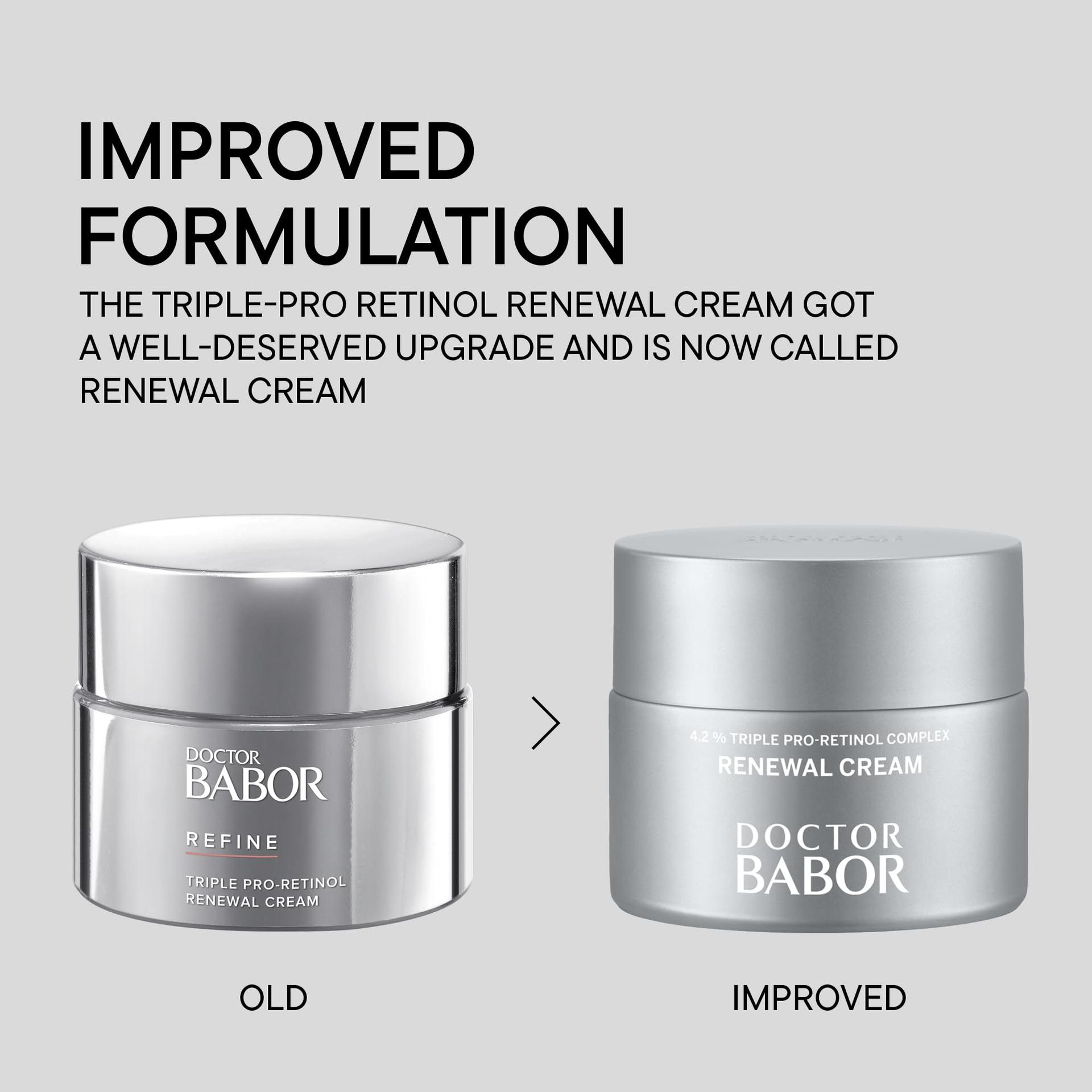 DOCTOR BABOR Renewal Cream | Taastav vananemisvastane ja pigmentatsioonivastane näokreem Pro-Retinool kompleksiga | Särava ja noorusliku naha jaoks | Täiustab naha tekstuuri | Vegan | 50ml – pakend ja tarvikud