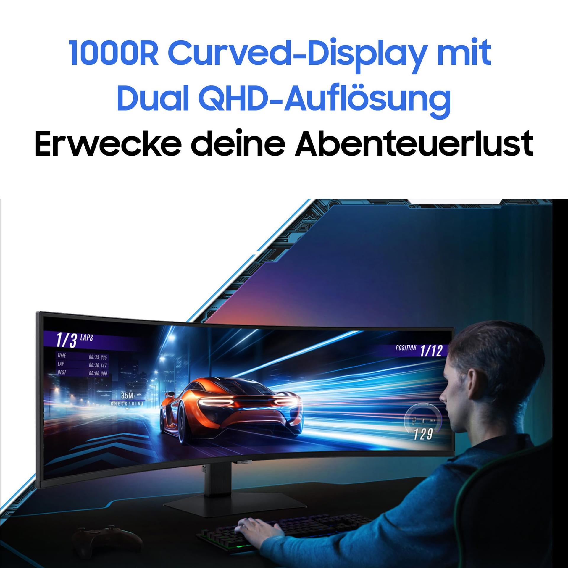 Samsung Odyssey G95C Kumer Gaming Monitor, 49-tolline, VA-paneel, 5.120 x 1.440 pikslit, VESA DisplayHDR 1000, HDR10+ Gaming, Freesync Premium Pro, 240 Hz, 1 ms (G/G) – lisavaade