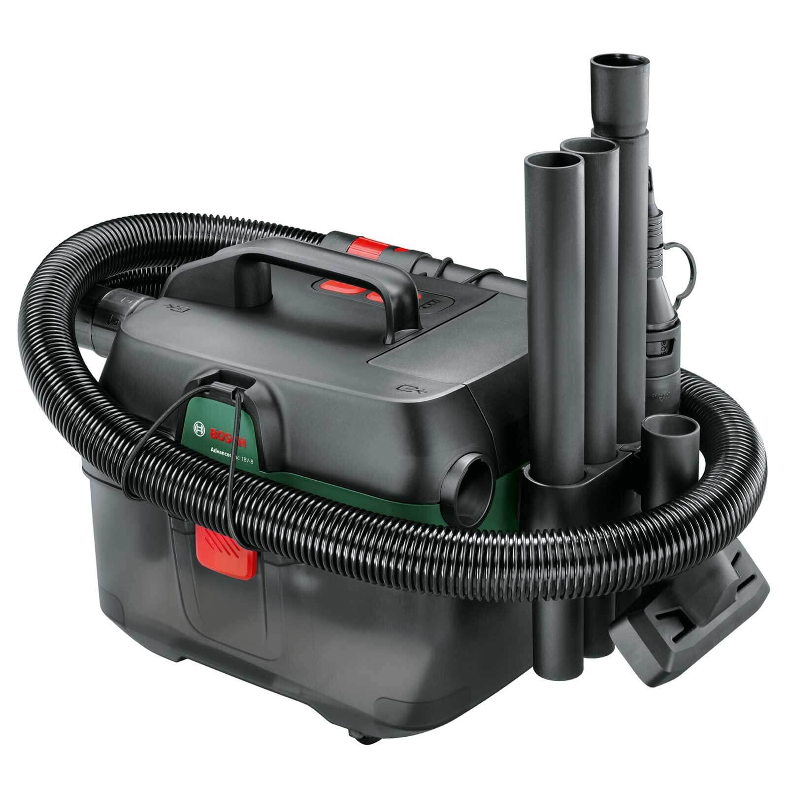 Bosch juhtmeta märg- ja kuivtolmuimeja AdvancedVac 18V-8 (ilma akuta, 18V süsteem, koos tarvikukomplektiga, kartongpakendis) – lisavaade