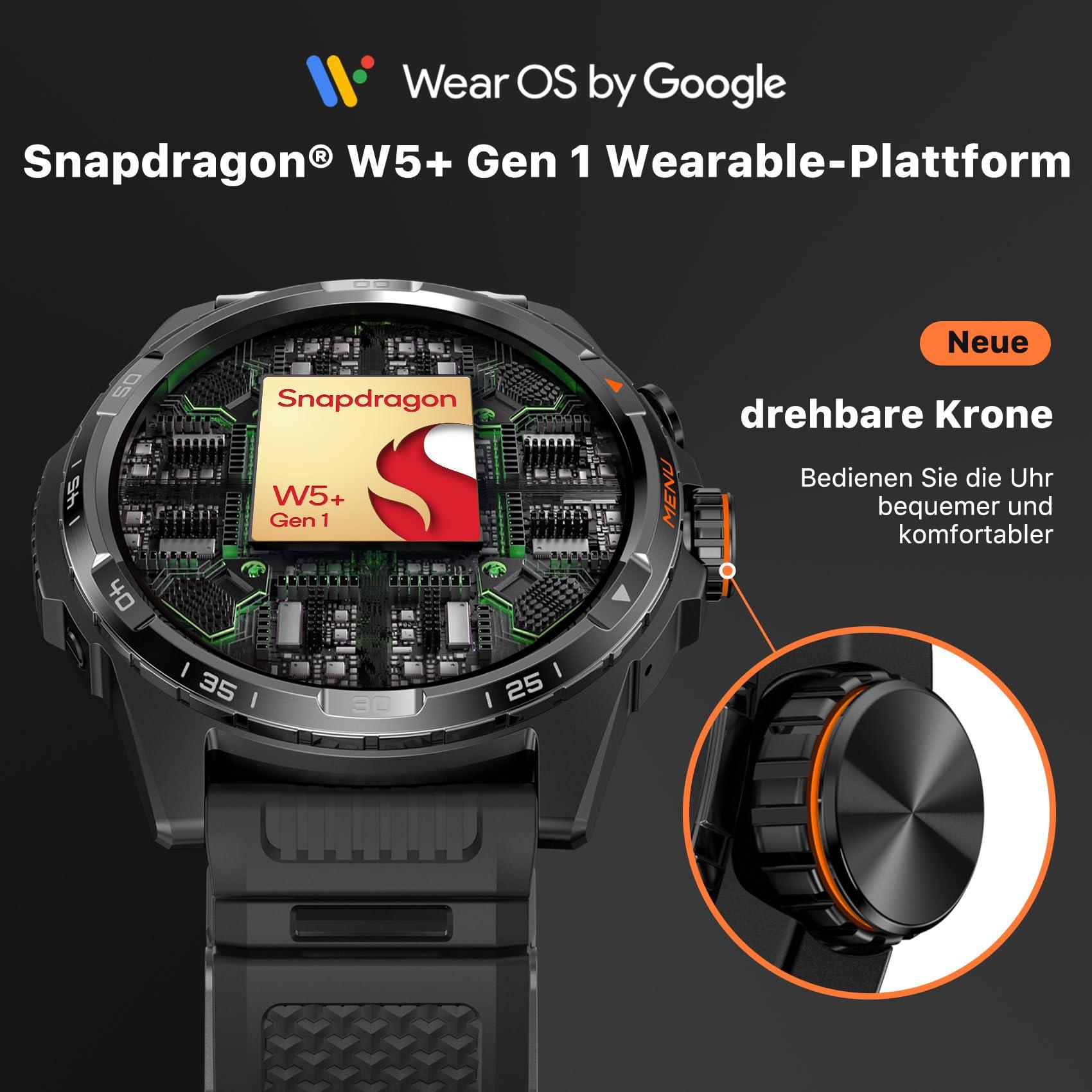 TicWatch Atlas nutikell meestele – Android Wear OS, 90-tunnine aku, 110+ treeningrežiimi, Heat Map, kukkumisandur, tervise jälgimine, 5ATM veekindlus, sisseehitatud GPS ja kompass – ainult Androidi jaoks – pakend ja tarvikud