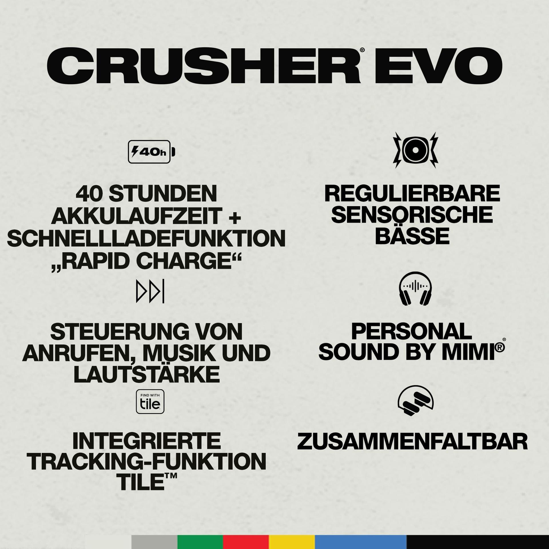 Skullcandy Crusher Evo juhtmevabad üle kõrva käivad kõrvaklapid sensoorsete bassidega, 40 tunni aku, mikrofon, ühilduvus iPhone, Android ja Bluetooth-seadmetega – Hall – kasutusnäide
