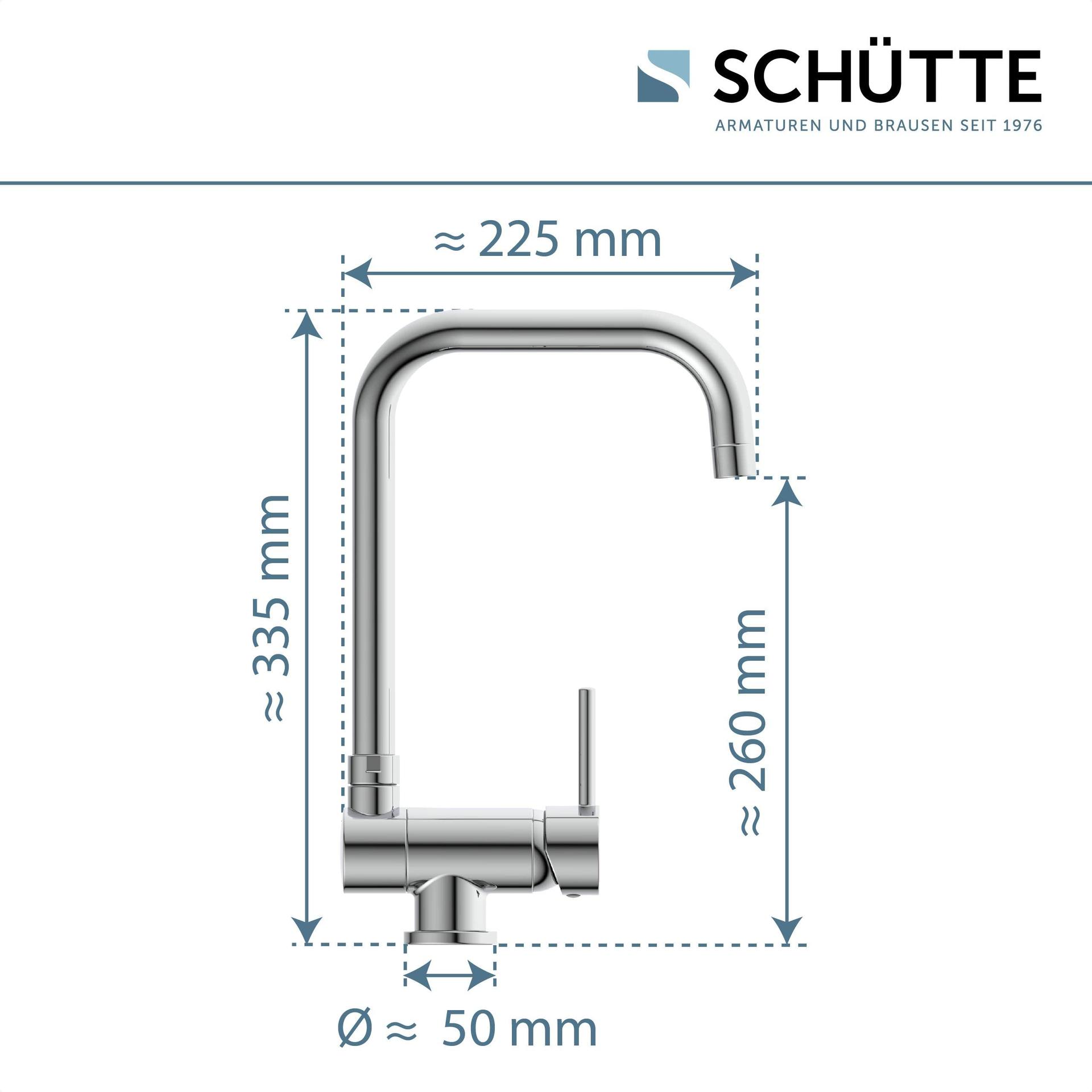 SCHÜTTE 24550 köögisegisti WINDOW, aknaalune veekraan, volditav 360° pööratav ühehoovaga kraan, kroom – lisavaade