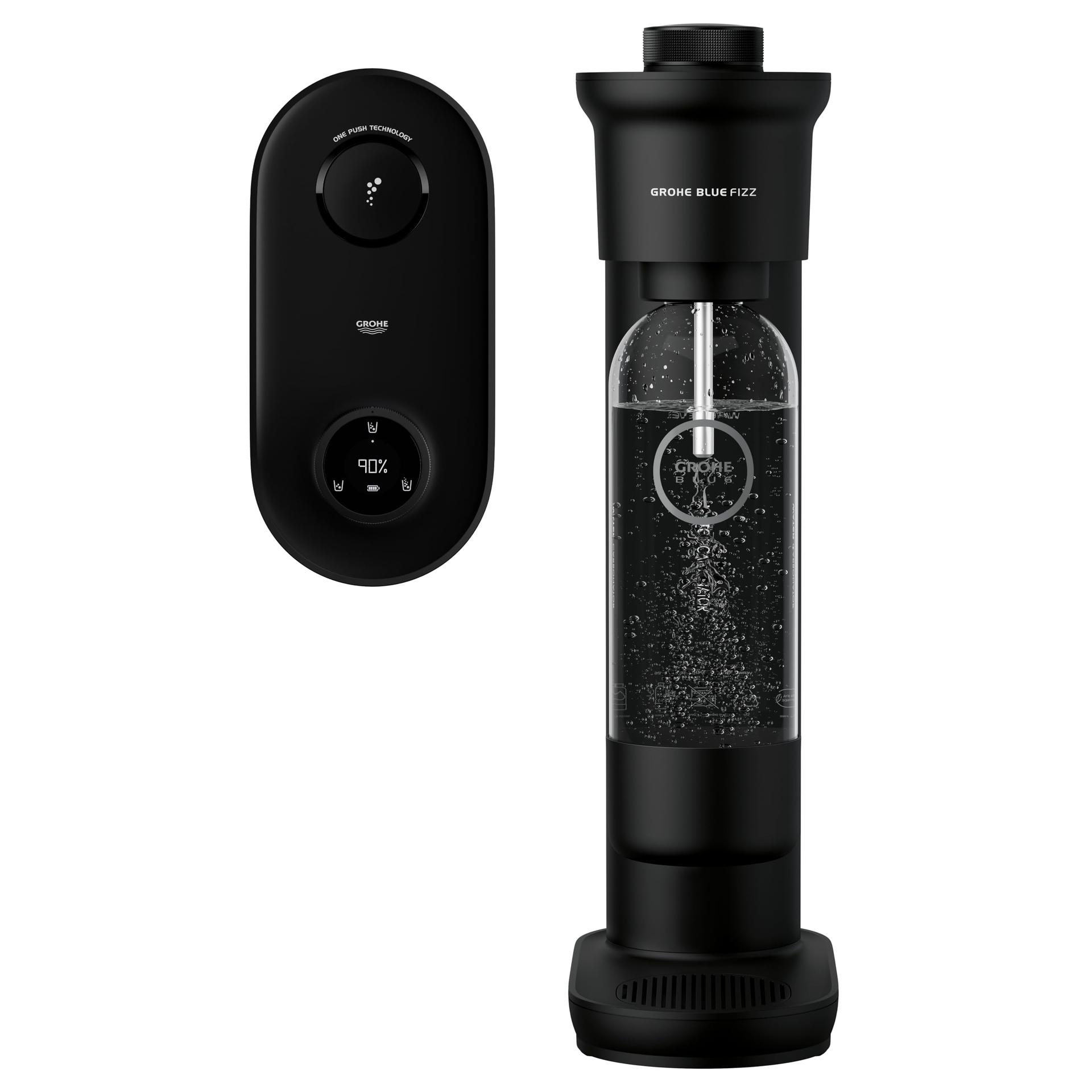 GROHE Blue FIZZ Advanced mullivee valmistaja CO2 ekraaniga, must