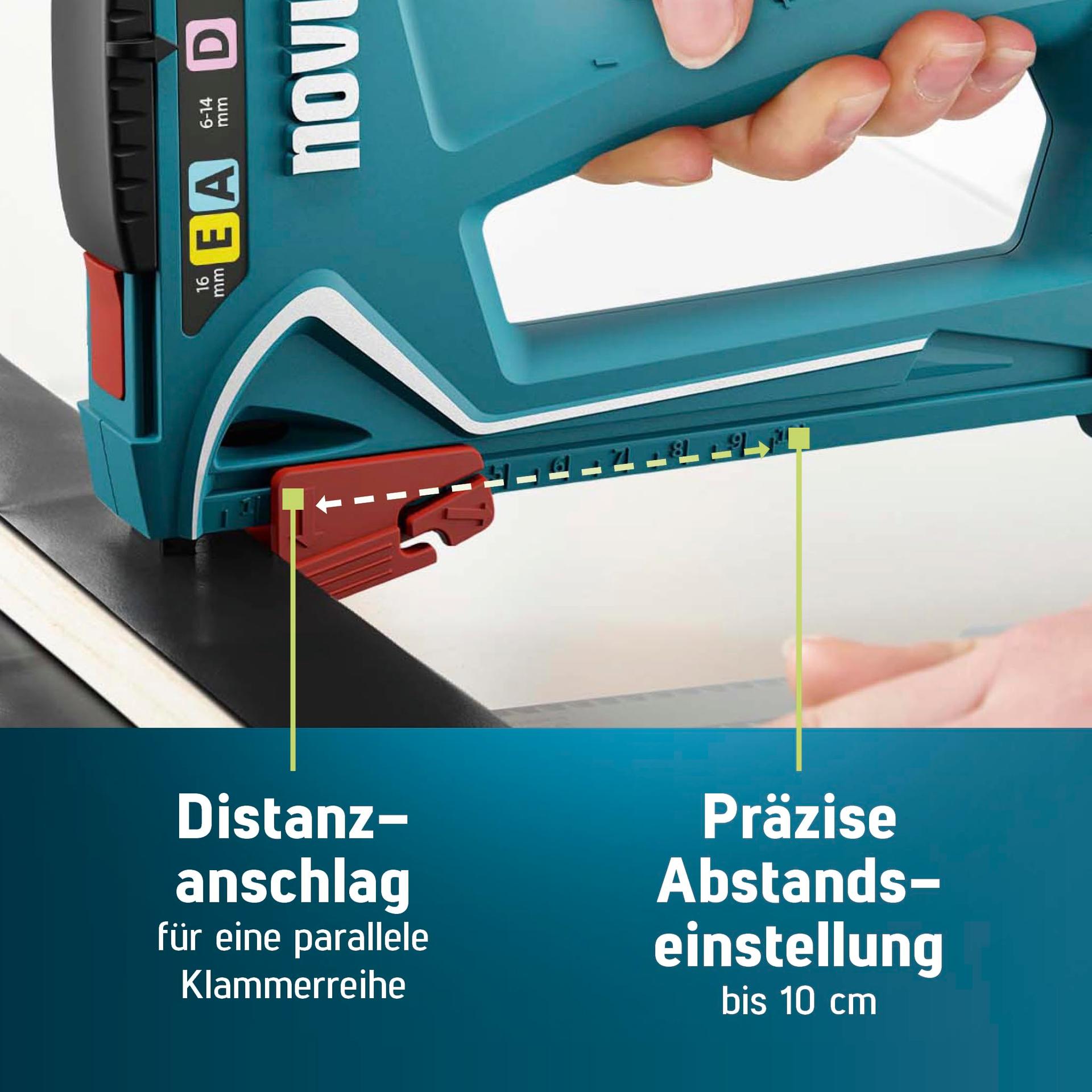 NOVUS TOOLS käsitööline klambripüstol J-29 komplekt 1800 klambriga │ 3-ühes professionaalne tacker puidule metallkorpusega ja löögijõu reguleerimisega │ Peen- ja lamedatraatklambrid 6-14 mm ning naelad 16 mm