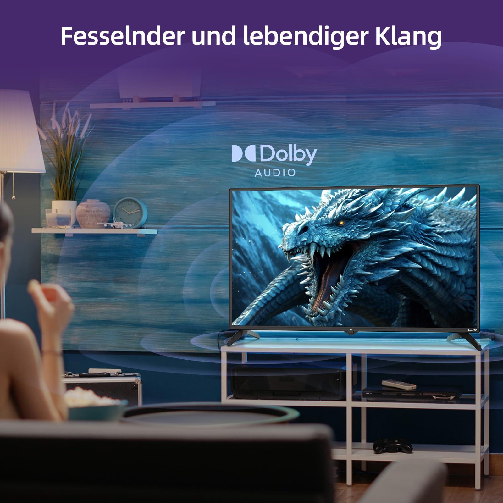 CHIQ 32-tolline Roku Smart TV, HD HDR10, DVB-T2/T/C/S/S2, Multi-Entertainment, Dolby Audio, Mobiilijuhtimine, Hääleassistent, BBC, Disney+, 2.4&5G WiFi, USB 2.0, Must raam L32G5NV – pilt 6