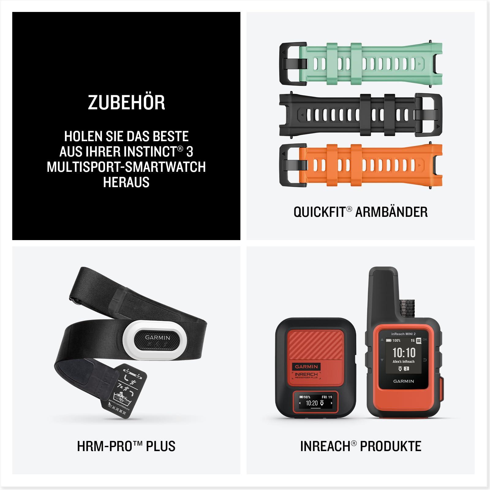 Garmin Instinct 3 50mm AMOLED – Tugev, veekindel GPS-nutikell 1,3″ AMOLED-ekraaniga ja LED-taskulambiga õues, jooksmiseks ja muuks – südame löögisageduse jälgimise ja nutikate funktsioonidega – pilt 8
