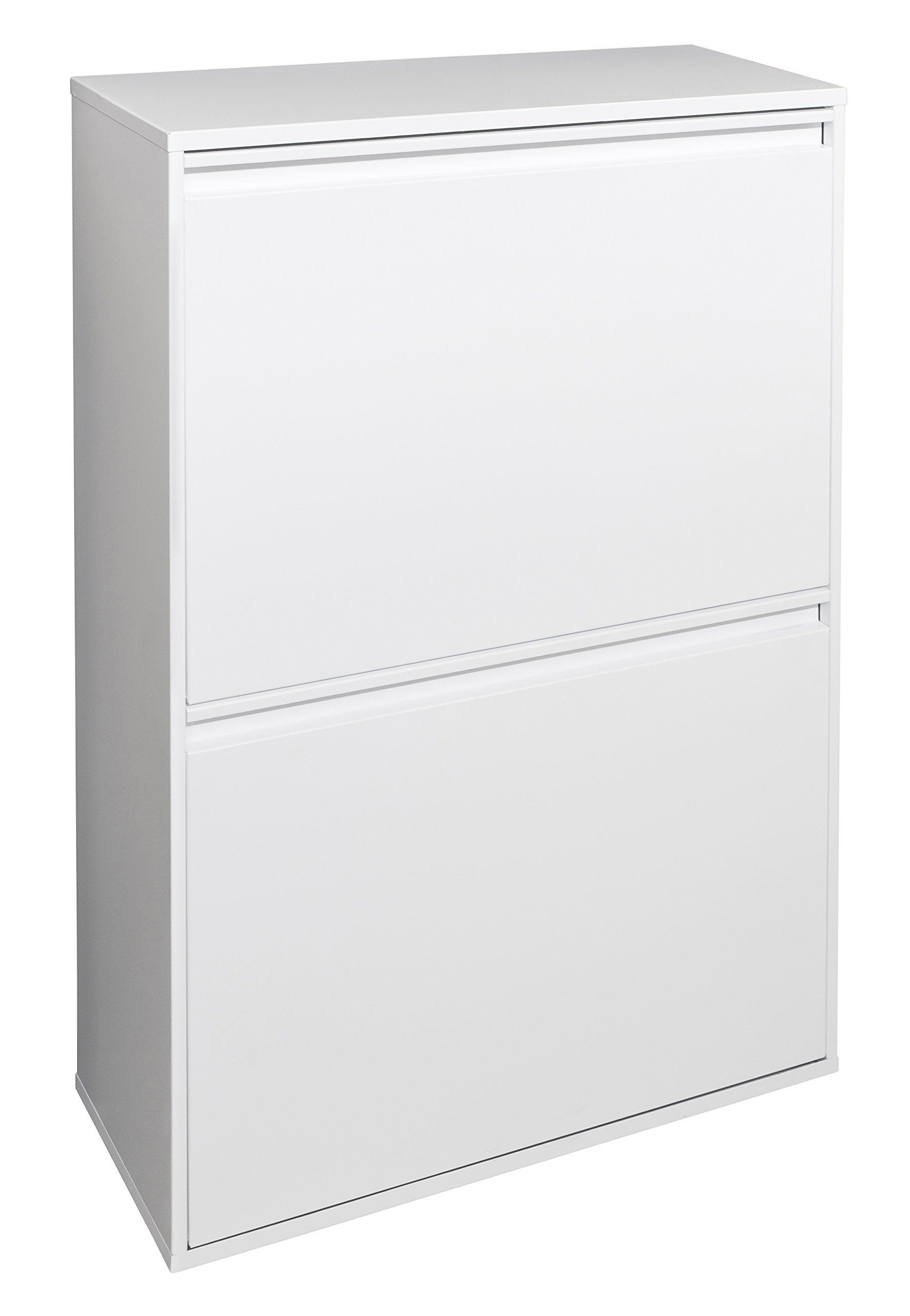 ARREGUI Basic CR601-B terasest prügisorteerimissüsteem | 4-sahtline prügikast kööki | 4-osaline prügikonteiner | 4x17L (68L) | Eemaldatavad sisekastid käepidemega | Prügikapi sorteerimislahendus | valge – pakend ja tarvikud