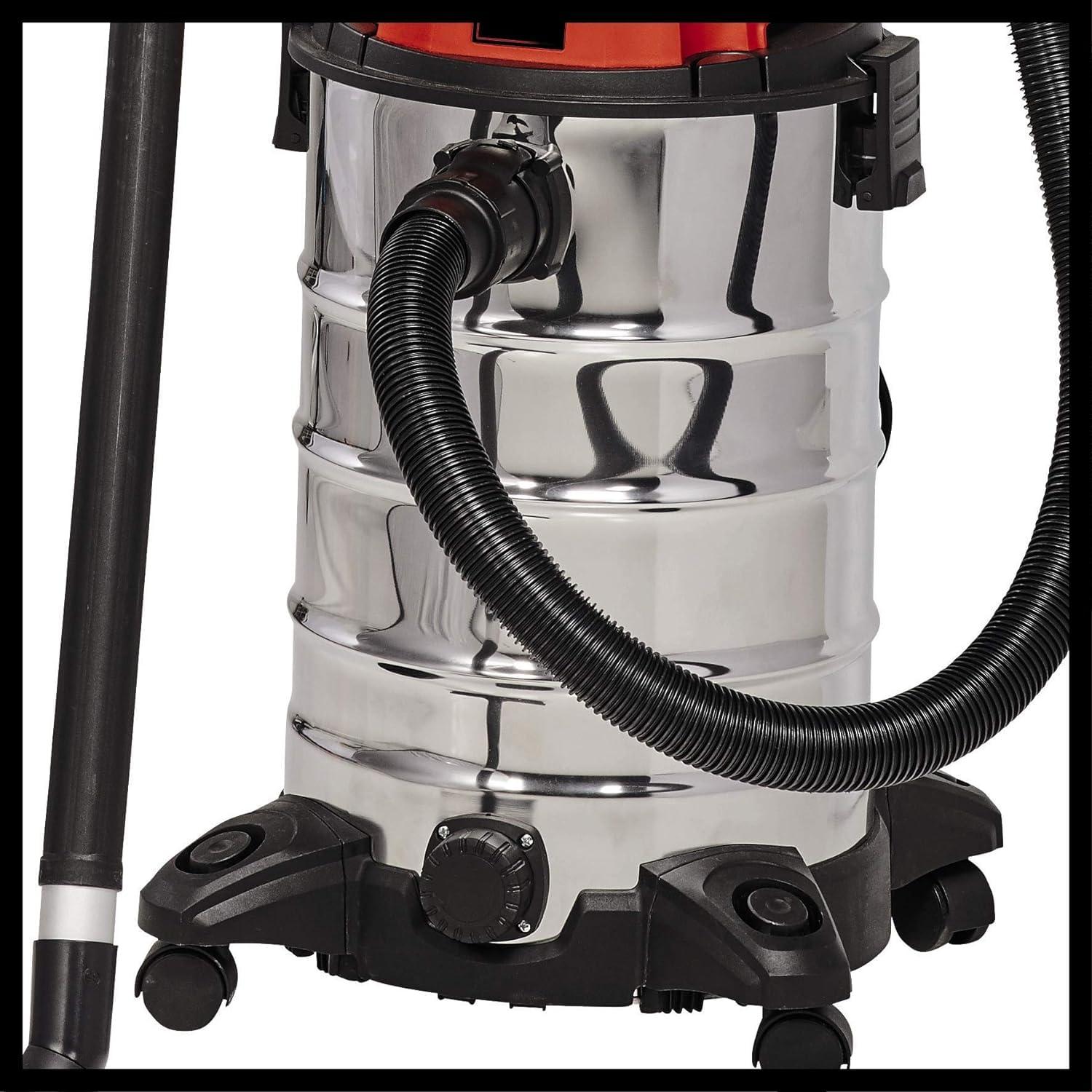 Einhell märg- ja kuivtolmuimeja TC-VC 1930 S (1 500 W, roostevabast terasest 30 l mahuti, puhumisfunktsioon, plastist imuvoolik, kombiotsik, praootsik ja mitmesugused filtrid) – lisavaade