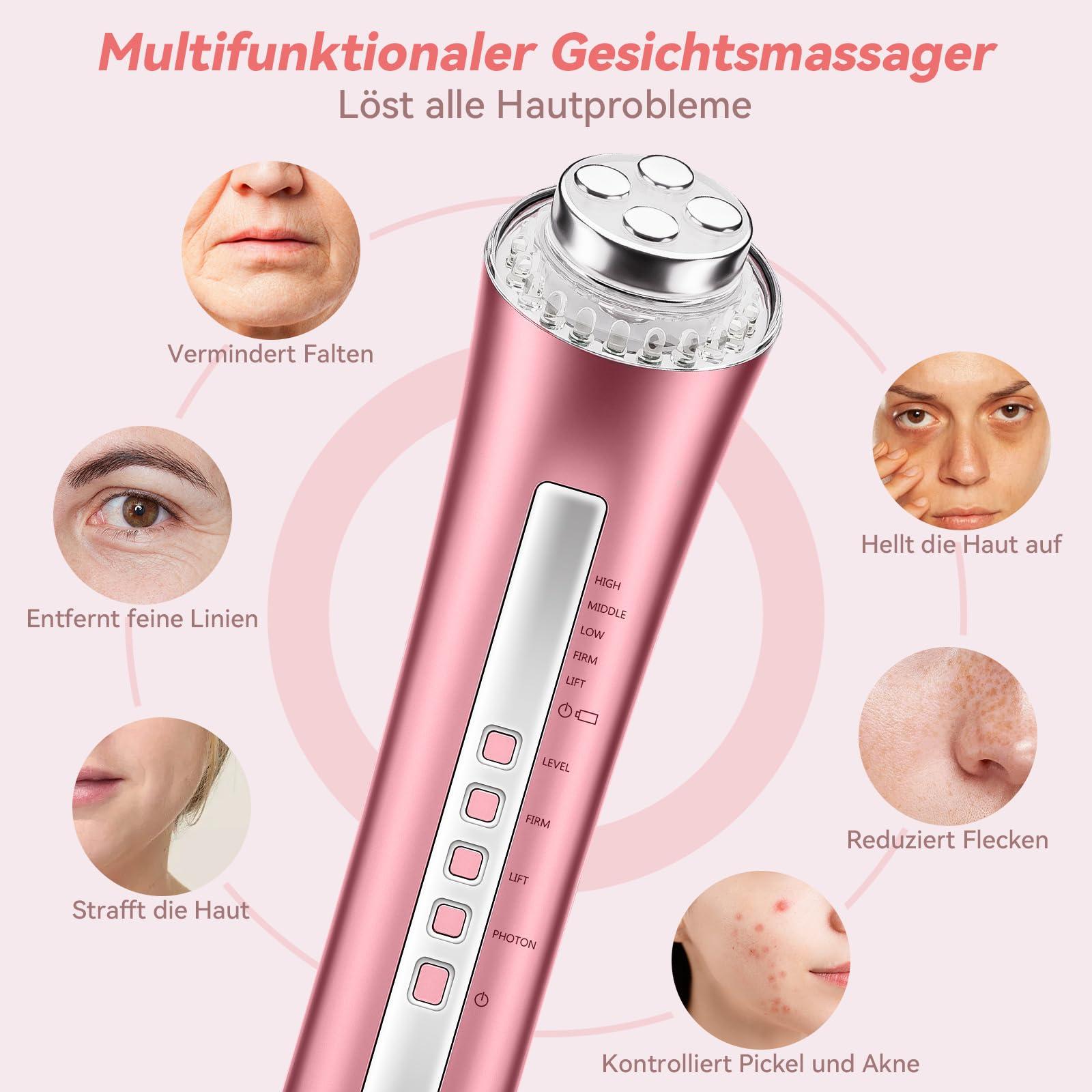 CARER SPARK näomassaažiseade kortsude vastu – RF nahahooldusseade LED-valguse ja EMS-fototeraapiaga vananemisvastaseks hoolduseks – pilt 6