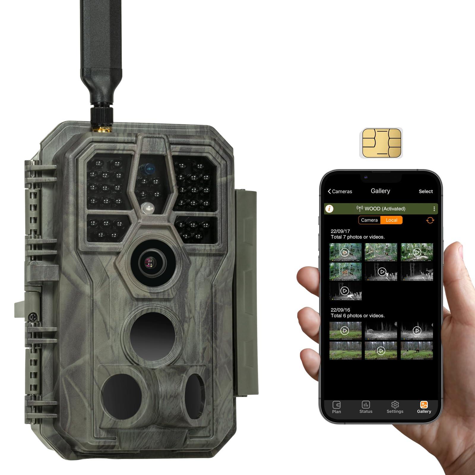 GardePro X50 4G LTE rajakaamera SIM-kaardi ja rakendusega, 32MP 1296P H.265 video, nähtamatu infrapuna öine liikumisandur, 4G jahikaamera, IP66 ilmastikukindel