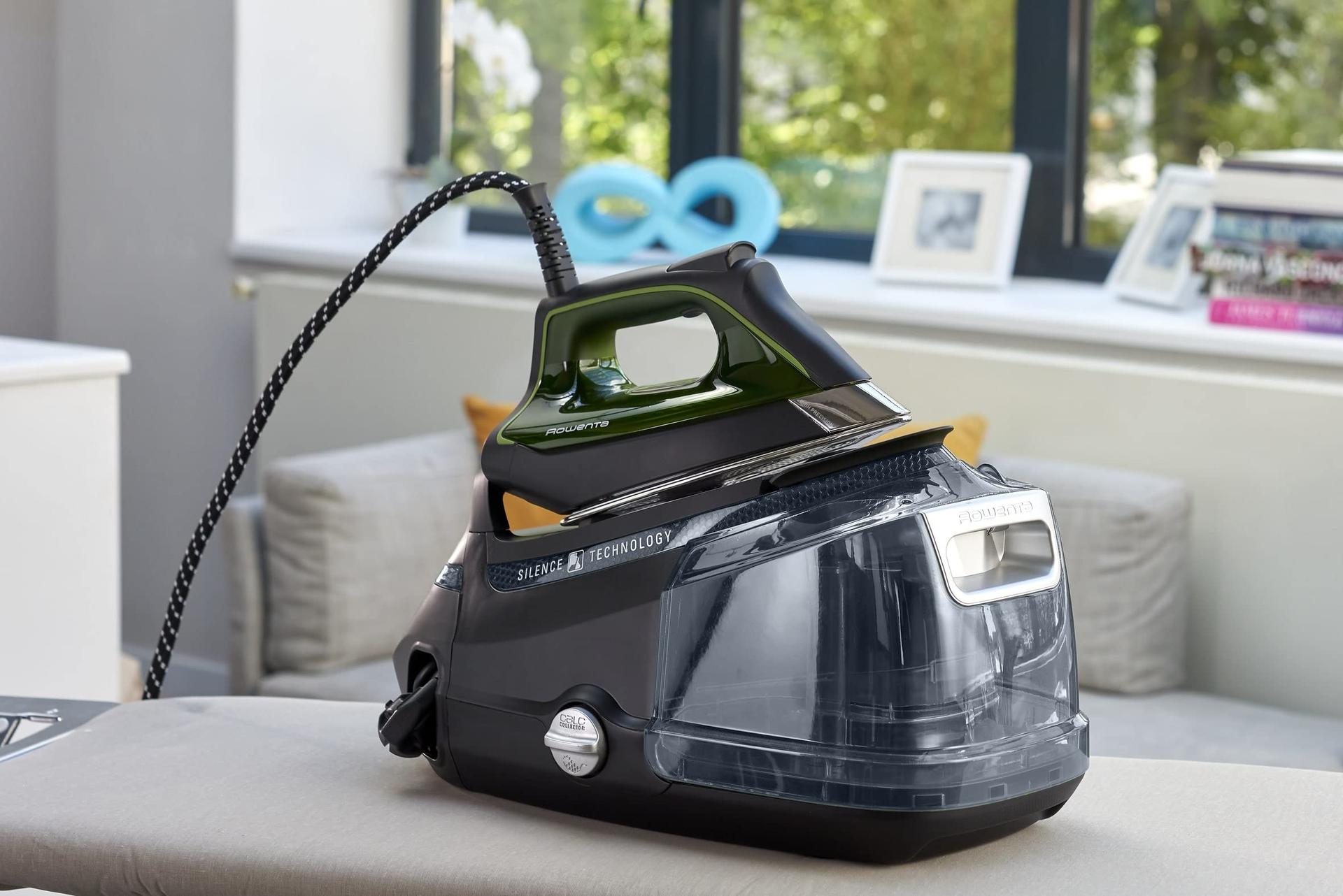 Rowenta DG9248F0 Silence Steam Pro aurutriikimissüsteem, 2800 W, 1.3 liitrit, Must/Roheline – pakend ja tarvikud