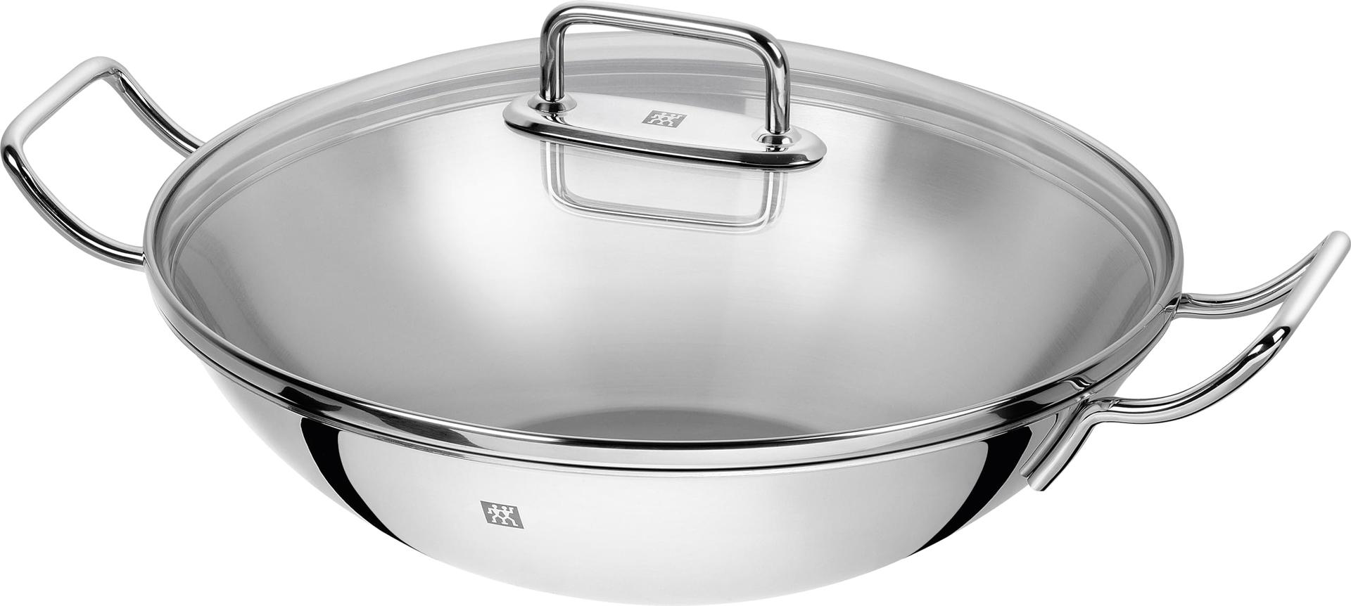 ZWILLING Plus Wok, Kaas ja eemaldatav rest, Induktsioonisobiv, Ø 32 cm, Roostevaba teras, Hõbedane