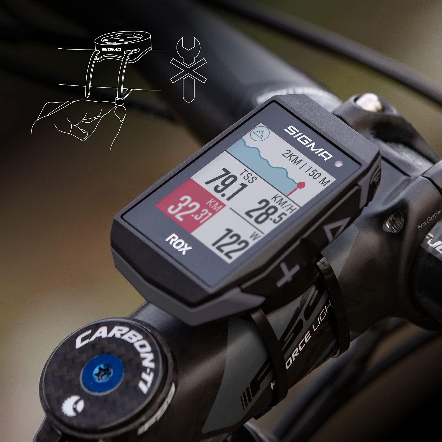 SIGMA ROX 11.1 jalgrattakompuuter GPS-ga | 150 funktsiooni – Jalgratta Navi Komoot | E-Bike valmis | Juhtmevaba rattakompuuter 1,77″ ekraaniga | GPS spidomeeter, jalgrattakompuuter, GPS jälgija jalgrattale – pakend ja tarvikud