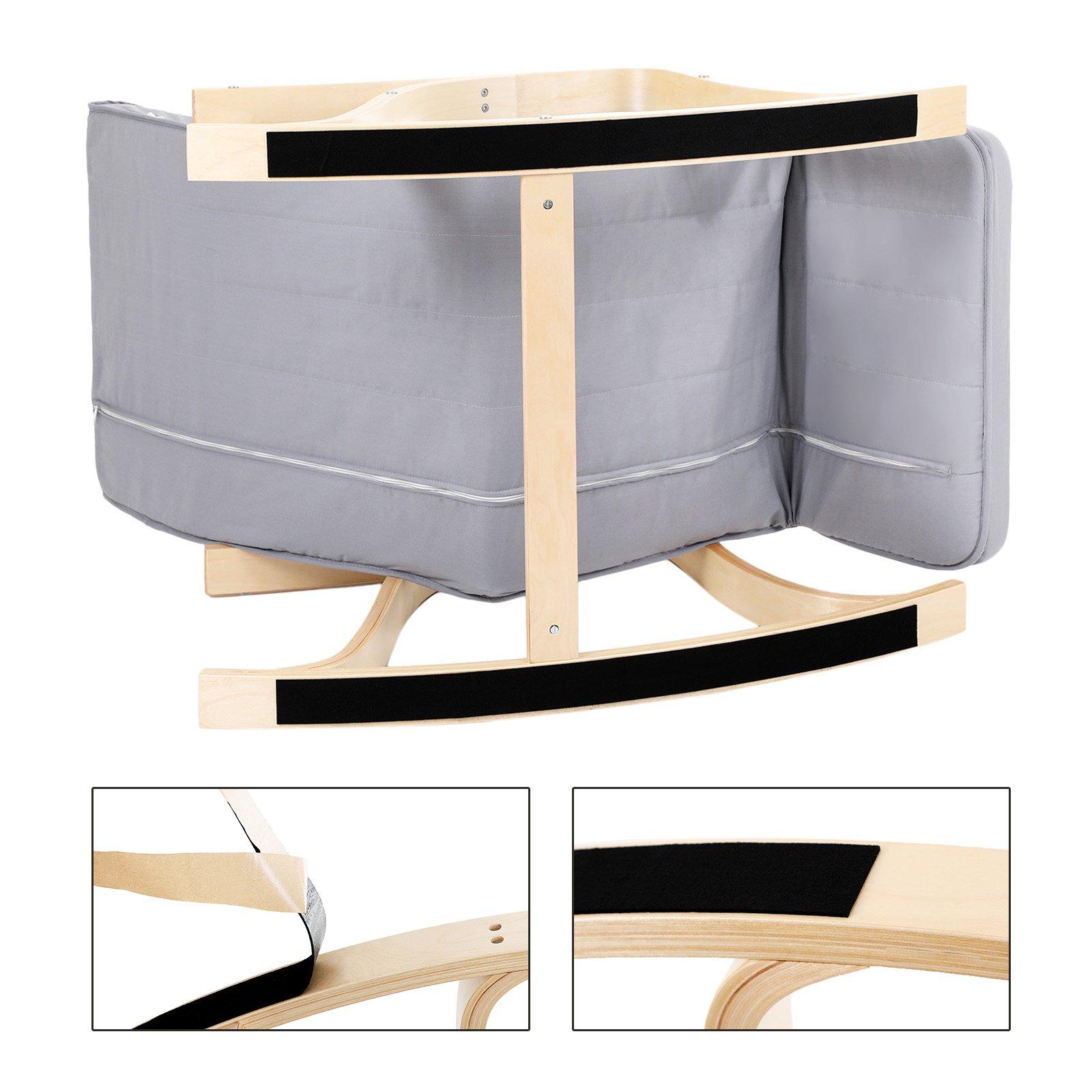 SONGMICS kiiktool kaskepuidust, reguleeritava jalatoega, puuvillane kate, kuni 150 kg kandevõime, elutuba, magamistuba, helehall LYY41G, 67 x 125 x 91 cm – pilt 7