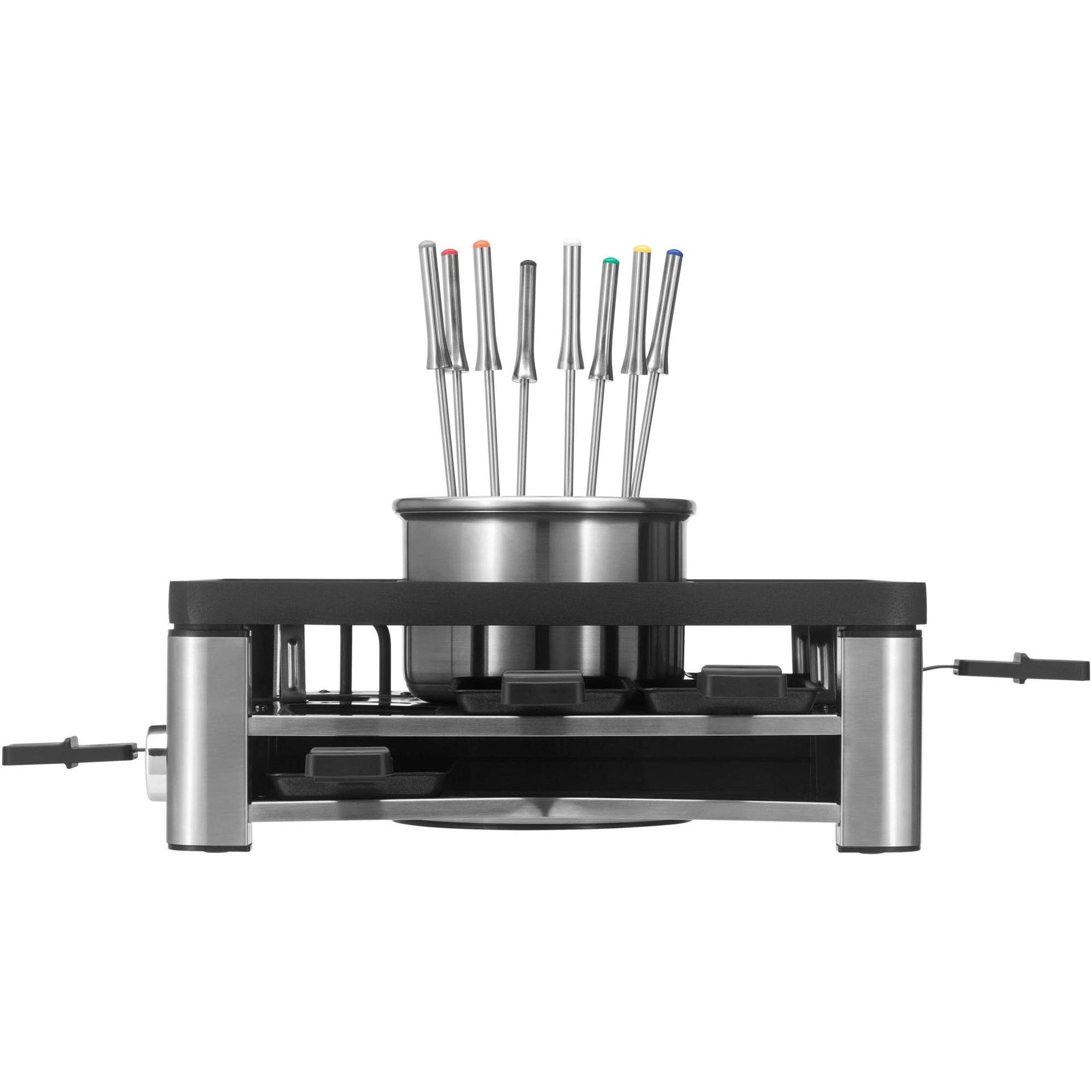 WMF Lumero 3in1 Gurmeejaam 8-le inimesele – Raclette ja Fondue Kombi, elektriline, temperatuuriregulatsioon, valgustus, 1800 W, roostevaba teras – lisavaade