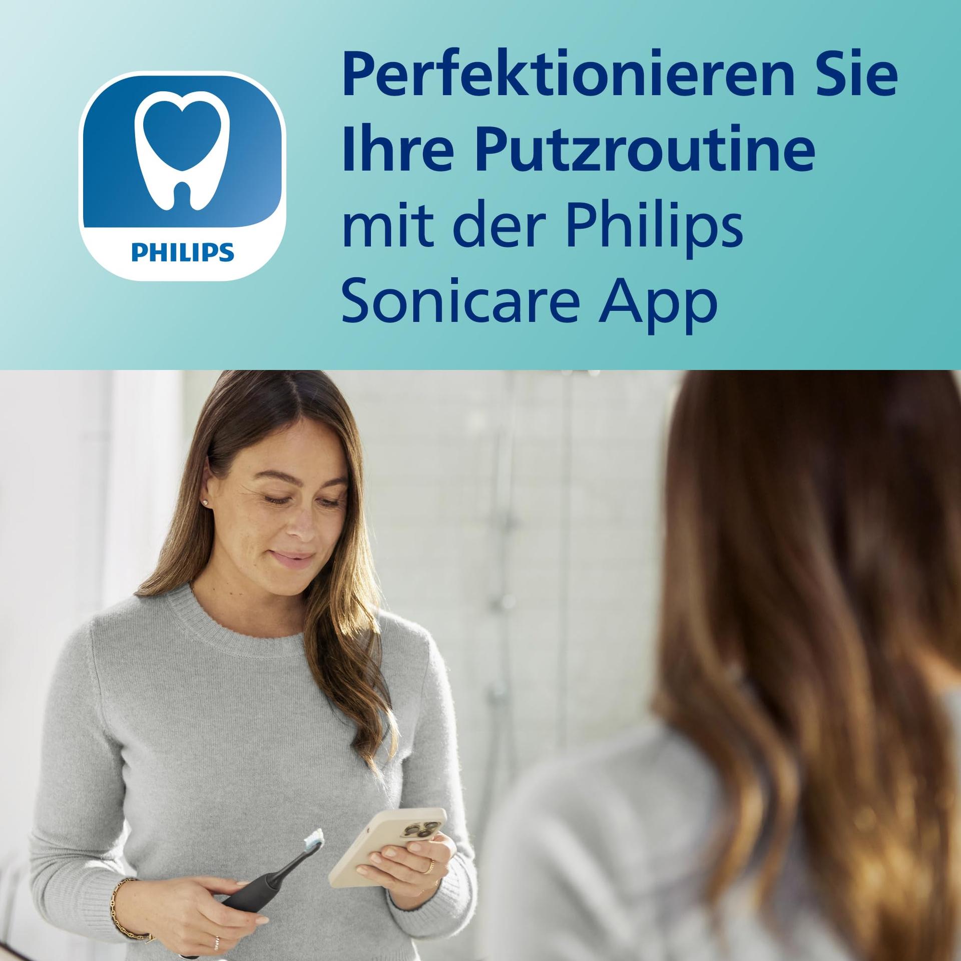 Philips Sonicare DiamondClean 9000 elektriline hambahari, helitehnoloogia, rakendusega, survekontrolliga, 4 harjamisrežiimi, 3 intensiivsust, laadimisklaas, must ja roosakuldne, kahene komplekt, mudel HX9914/57 – lisavaade