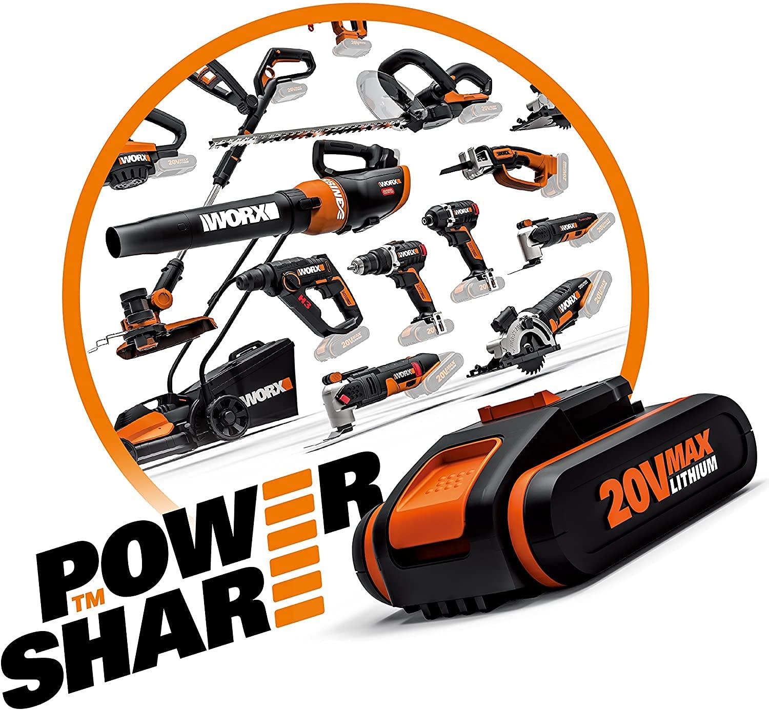 WORX WX500.9 akuga tikksaag 20V – võimas ja ergonoomiline saag, muudetava kiirusega (sisaldab puidu- ja metalli lõikeketast, ilma aku ja laadijata) – pilt 9