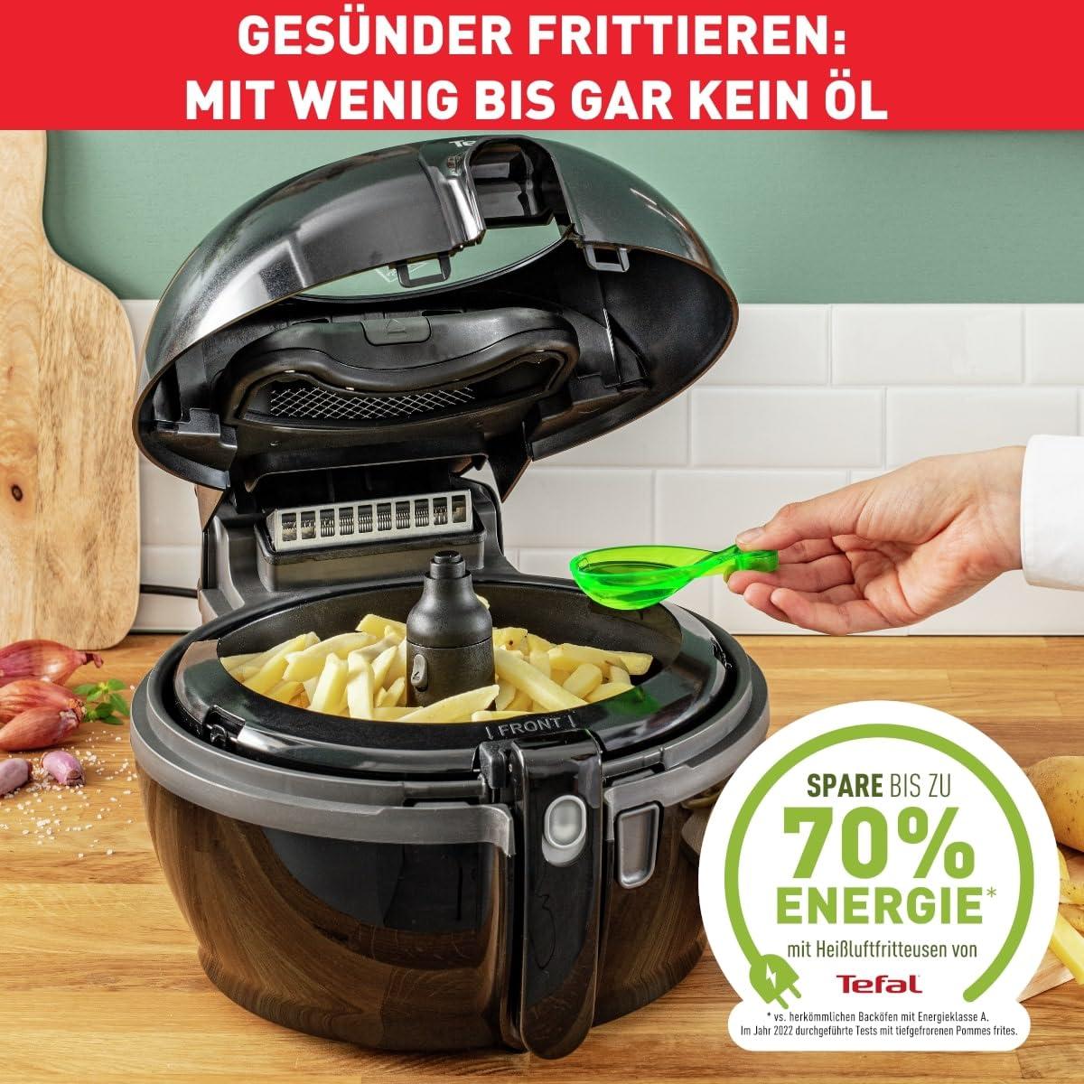 Tefal ActiFry Extra kuumaõhufritüür, AirFryer segamisvarrega, ei vaja raputamist, 1550 W, 1,2 kg, 6 inimesele, High Speed Airflow, taimer, energiasäästlik, tervislik fritüür ilma õlita, must, FZ7228 – lisavaade