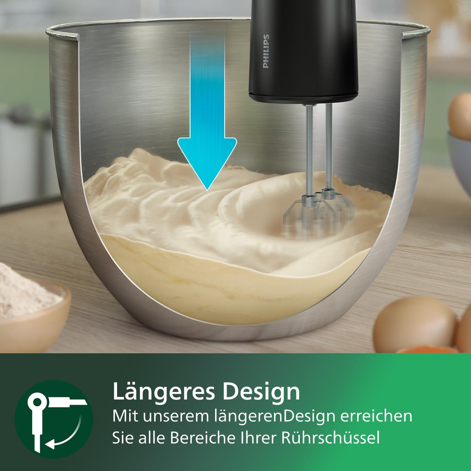 Philips 5000 seeria käsimikser, 3-ühes käsimikser, võimas mootor (500 W), nutikas säilitusnõu, 5 kiirusastet, pritsmekaitse, must (HR3781/20) – lisavaade