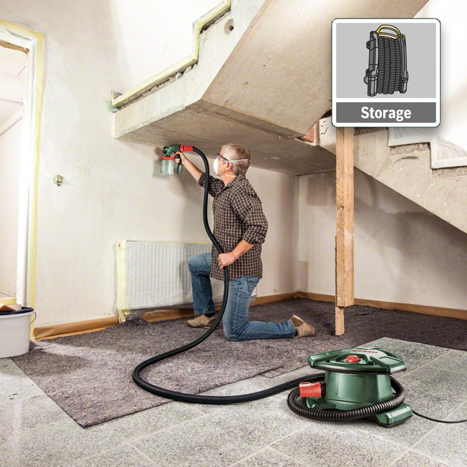 Bosch värvipihustussüsteem PFS 5000 E (1200 W, 2x 1000 ml värvimahuti, düüsid seinavärvidele, lakivärvidele, peitsidele, karbis) – Amazon Edition – lisavaade