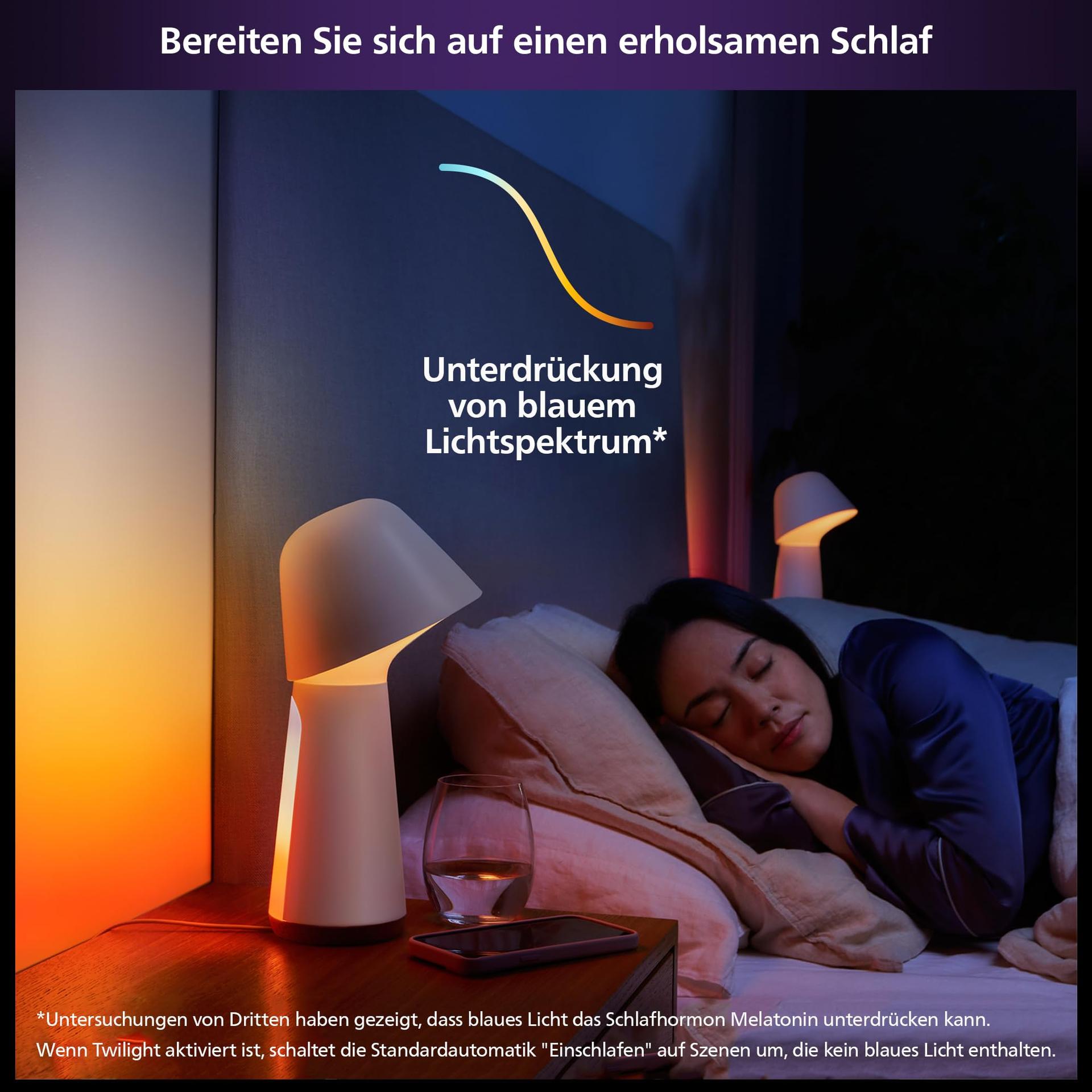 Philips Hue Twilight nutikas une- ja äratuslaualamp, valge ja värviline valgus, Bluetooth ühilduv, häältuvastus Alexa, Apple Home & Google Assistantiga, valge – detailne vaade