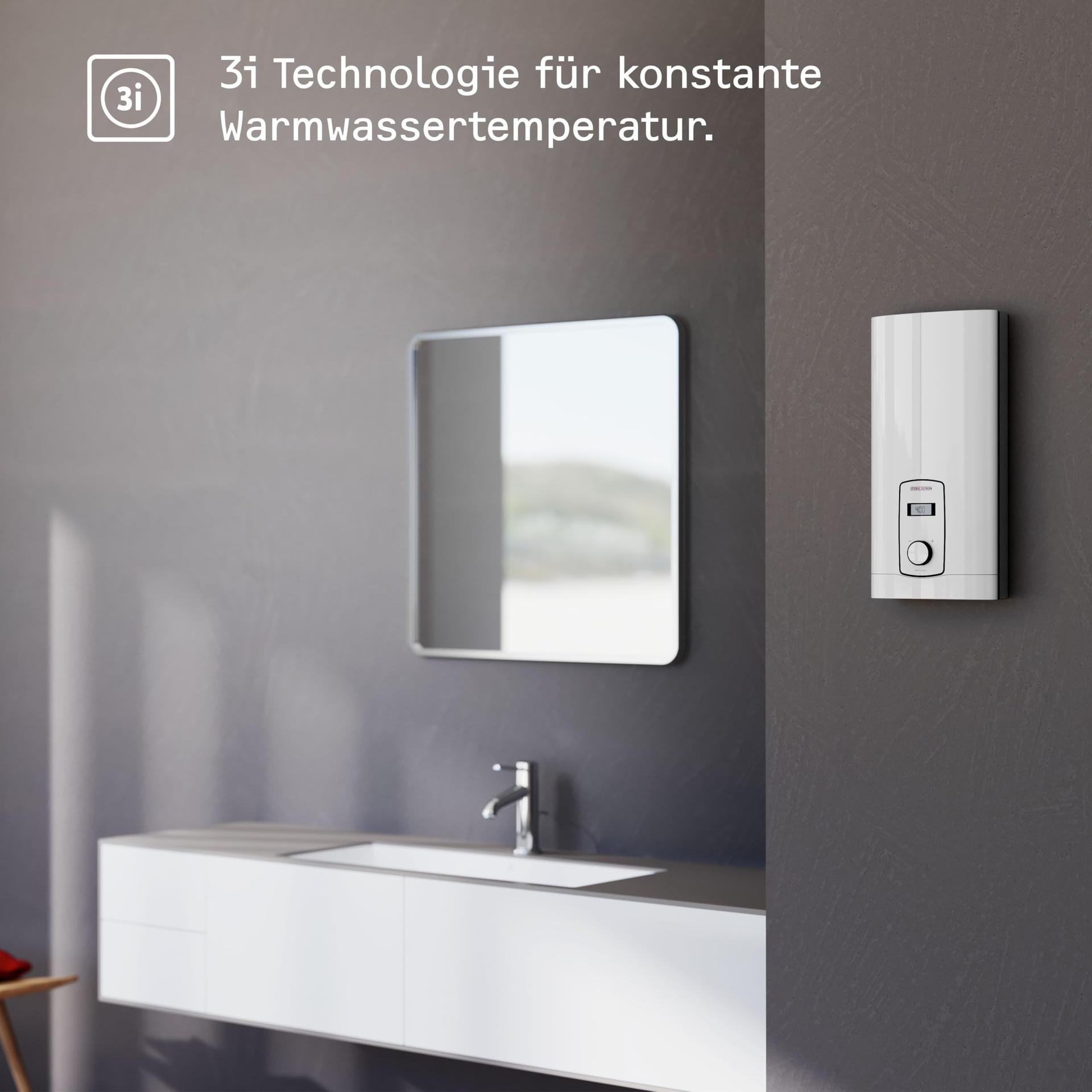 STIEBEL ELTRON elektrooniliselt juhitav vooluboiler DHB-E 18/21/24 LCD, lülitatav, survetaluv, LC-ekraan, täpne soovitud temperatuur, 236745 – detailne vaade