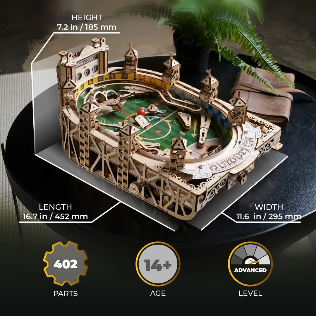 UGEARS Harry Potteri Kviditši Flipper - Mudelikomplekt täiskasvanutele - 3D puidust pusle maagilises stiilis