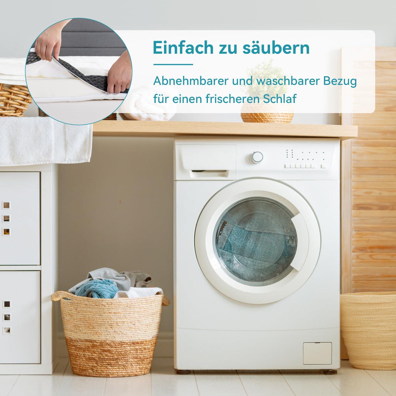 Amazon Basics – Mugav mäluvahuga madratsikate, plüüs, 180 x 200 cm, 7 cm kõrgune, valge – pilt 8