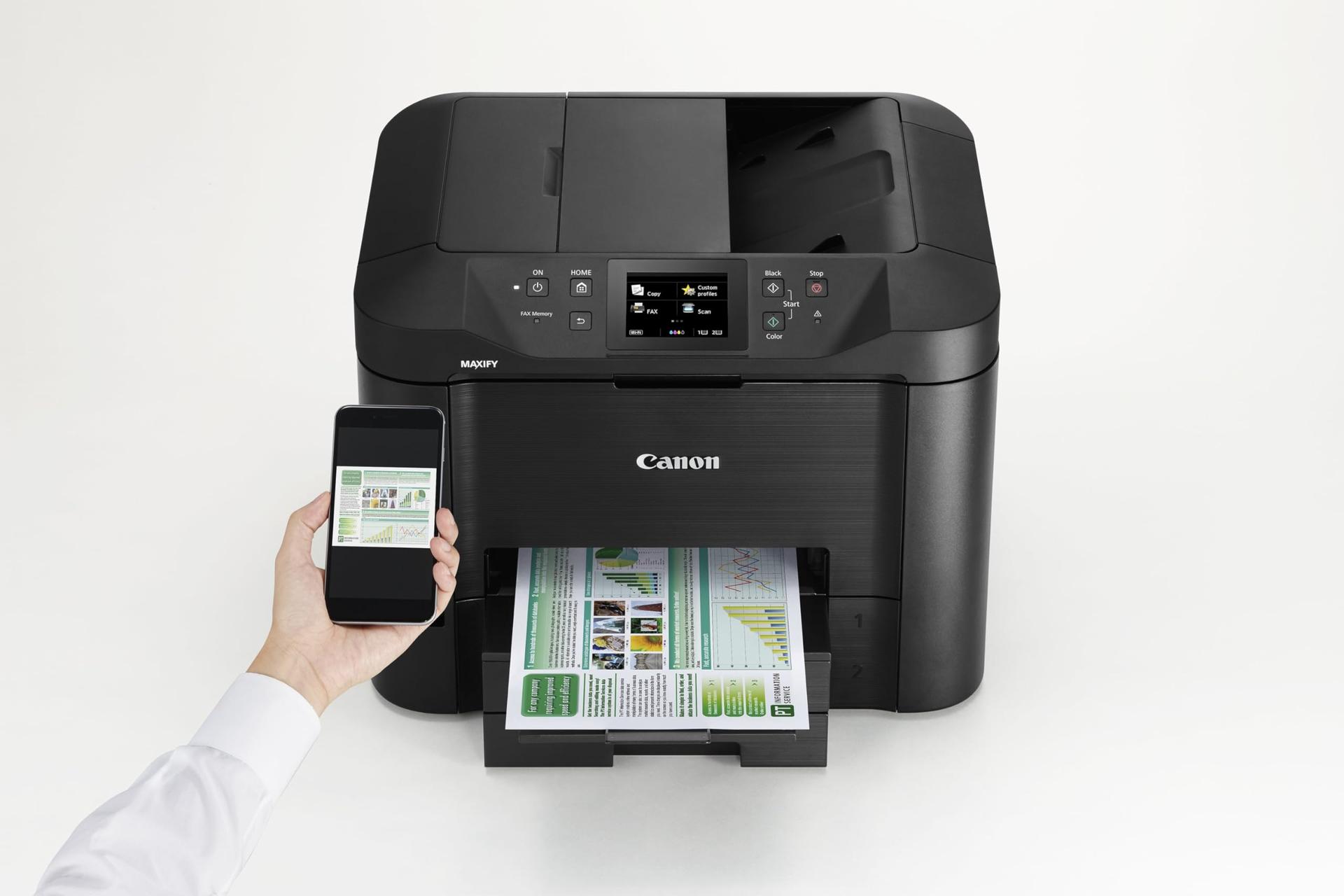 Canon Maxify MB5450 4-in-1 värviline tindiprinter-multifunktsionaal (printimine, kopeerimine, skaneerimine ja faksimine, 4 XL-tinti, kahepoolne printimine, USB, LAN/WLAN, D-ADF) must – kasutusnäide
