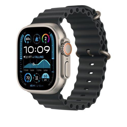 Apple Watch rihm - Ocean Band - 49 mm - Must - Üks suurus