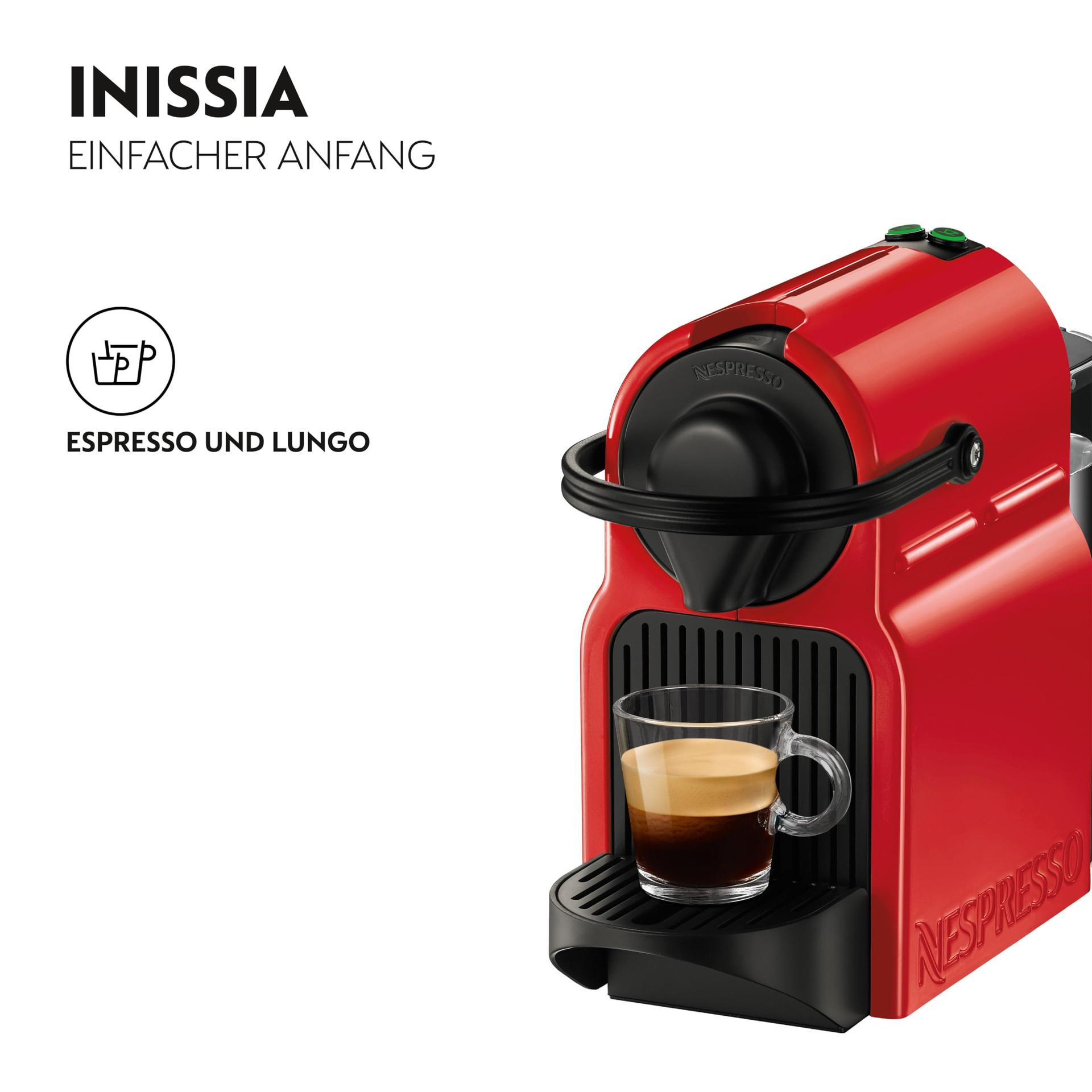 Nespresso kapselkohvimasin Inissia XN1005 Krupsilt – kiire, automaatse väljalülitusega, kirsipunane – detailne vaade
