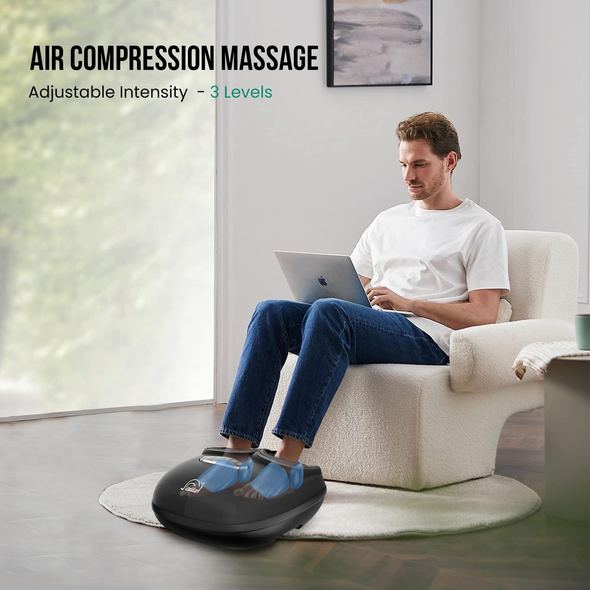 Snailax Shiatsu jalamassaažiseade soojendusega – sügav sõtkumismassaaž, kompressioon, vibratsioon, jalgade soojendaja, plantaarfastsiidi ja neuropaatia leevendamiseks – lisavaade