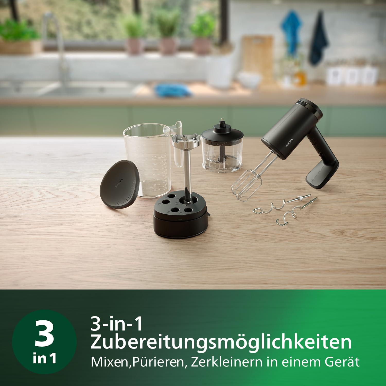 Philips 5000 seeria käsimikser, 3-ühes käsimikser, võimas mootor (500 W), nutikas säilitusnõu, 5 kiirusastet, pritsmekaitse, must (HR3781/20) – pilt 8