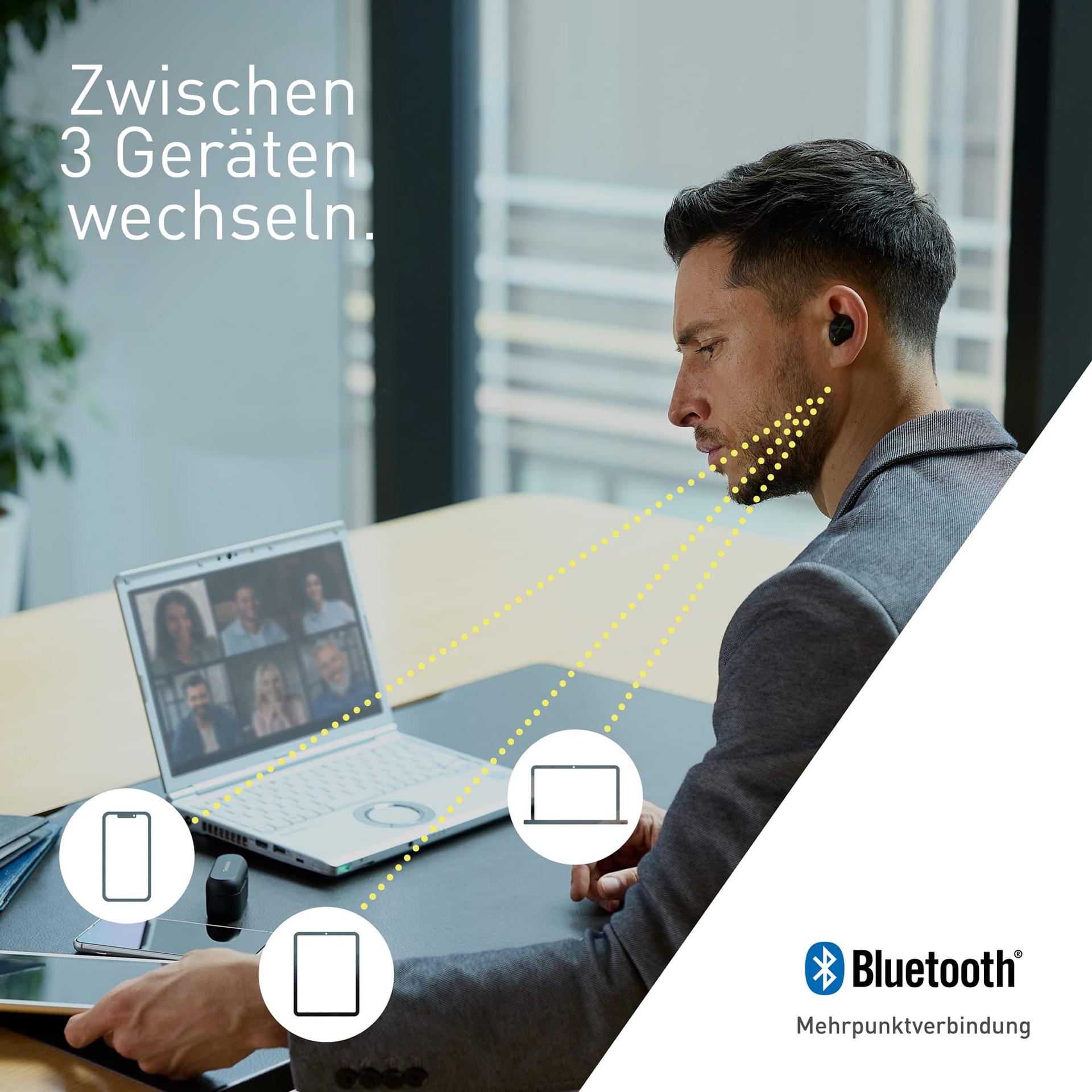 Technics EAH-AZ80E-K juhtmevabad kõrvaklapid mürasummutusega, MultiPoint Bluetooth 3 seadmele, mugavad in-ear klapid, juhtmevaba laadimine, must – lisavaade