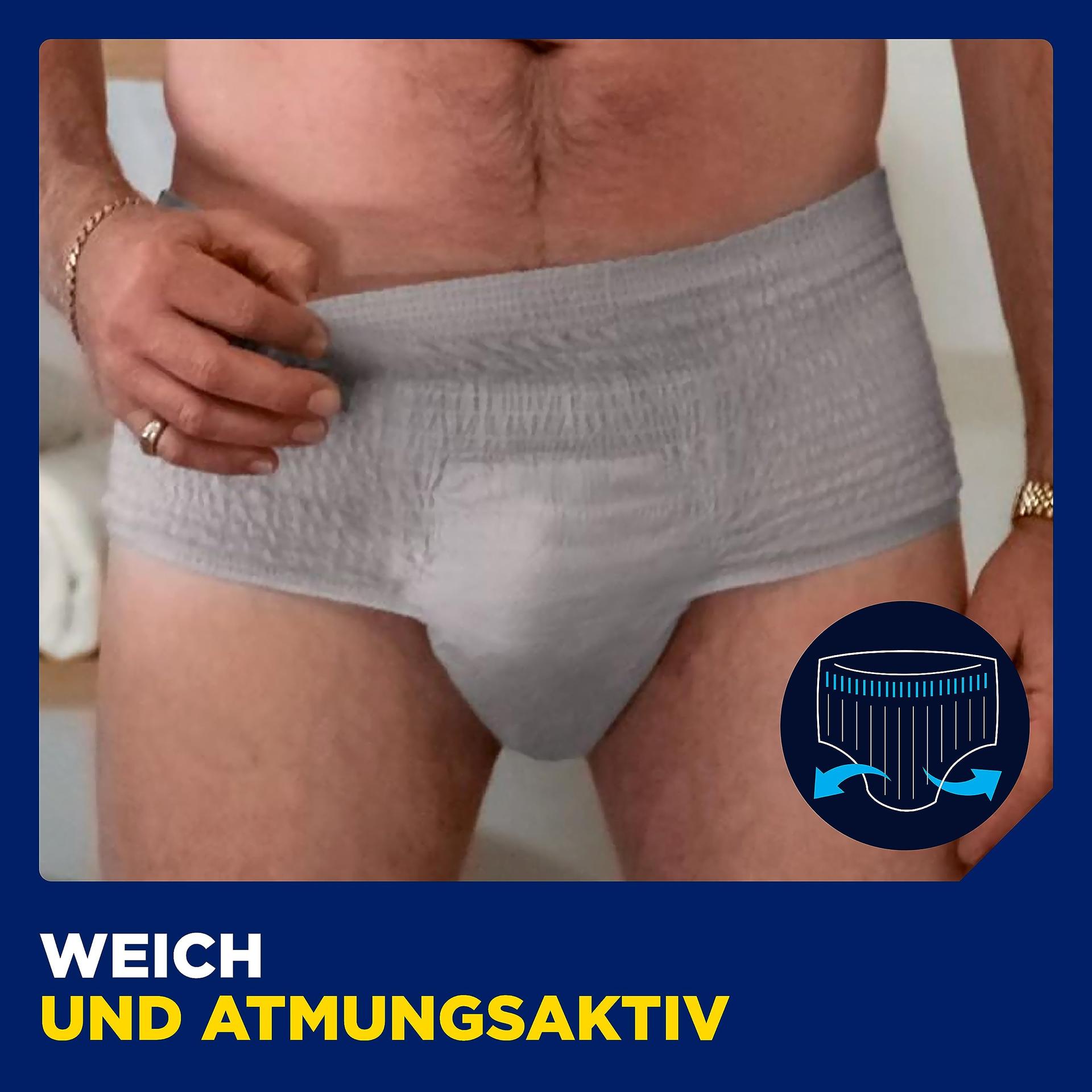 TENA MEN Active Fit Pants Plus – 48 tk kuupakendis (4 x12) – meeste ühekordsed aluspüksid – keskmise kuni tugeva uriinipidamatuse korral – suurus M – pilt 9