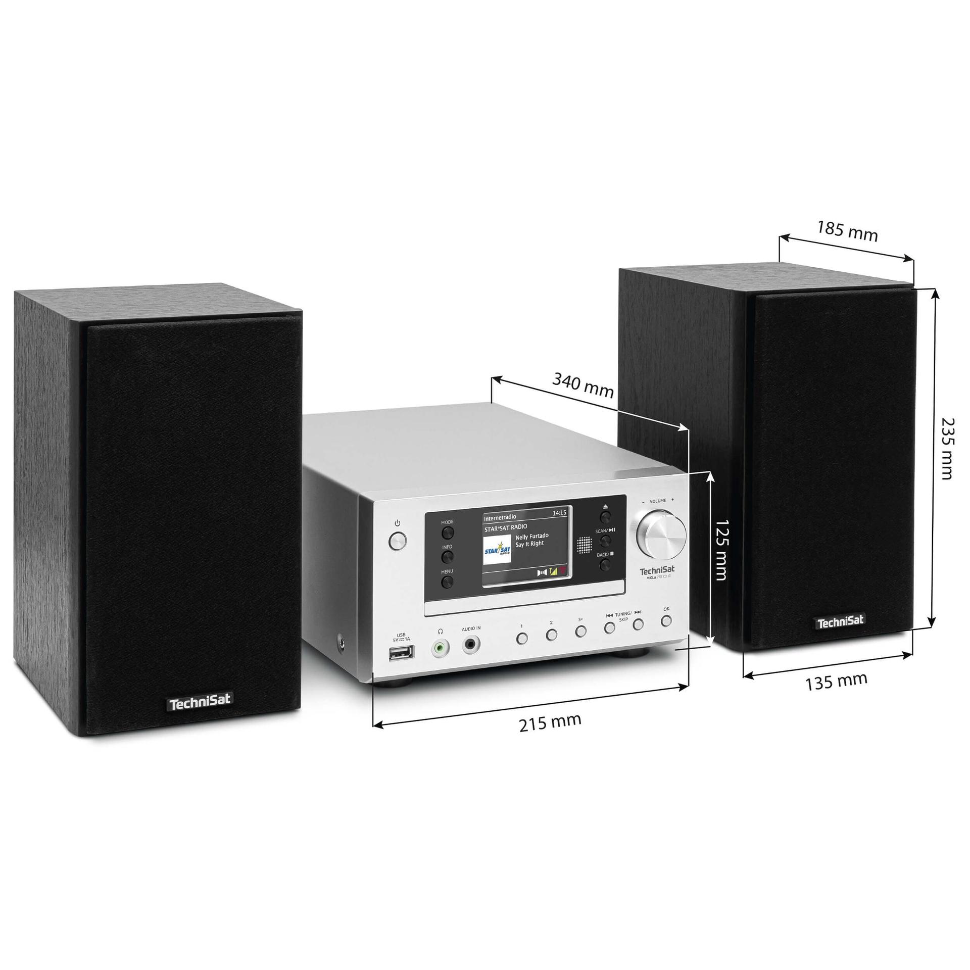 TechniSat VIOLA 710 CD IR – kompaktne Hi-Fi süsteem (Interneti-raadio, DAB+, FM, CD-mängija, Bluetooth, 2x 20W RMS stereokõlarid, kõrvaklapiühendus, äratuskell, unetaimer, kaugjuhtimispult) – pilt 9