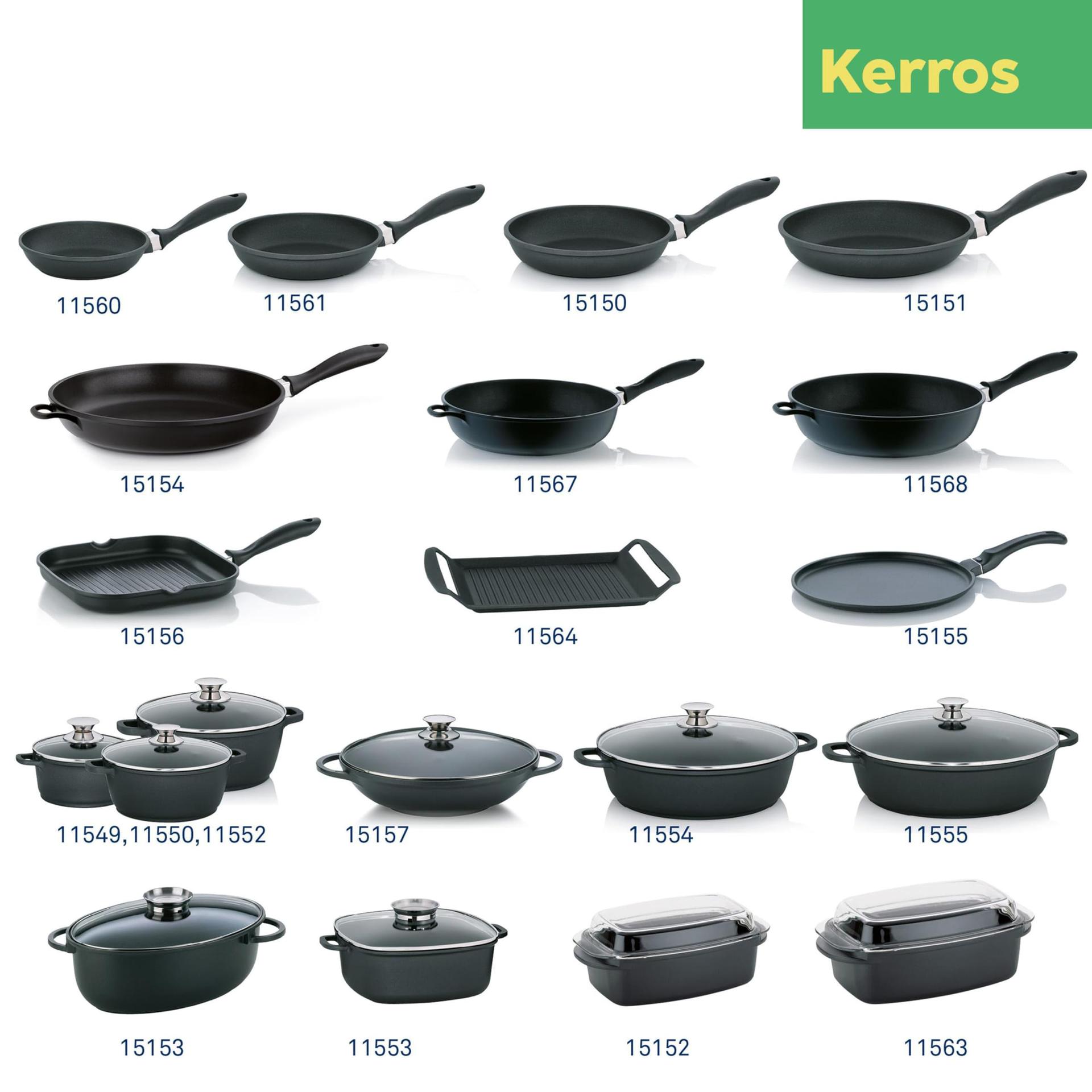 Kela Aluguss hautatud pann 32 cm kõrge servaga KERROS, induktsioon, kaanega serveerimispann, paellapann, must – pilt 7