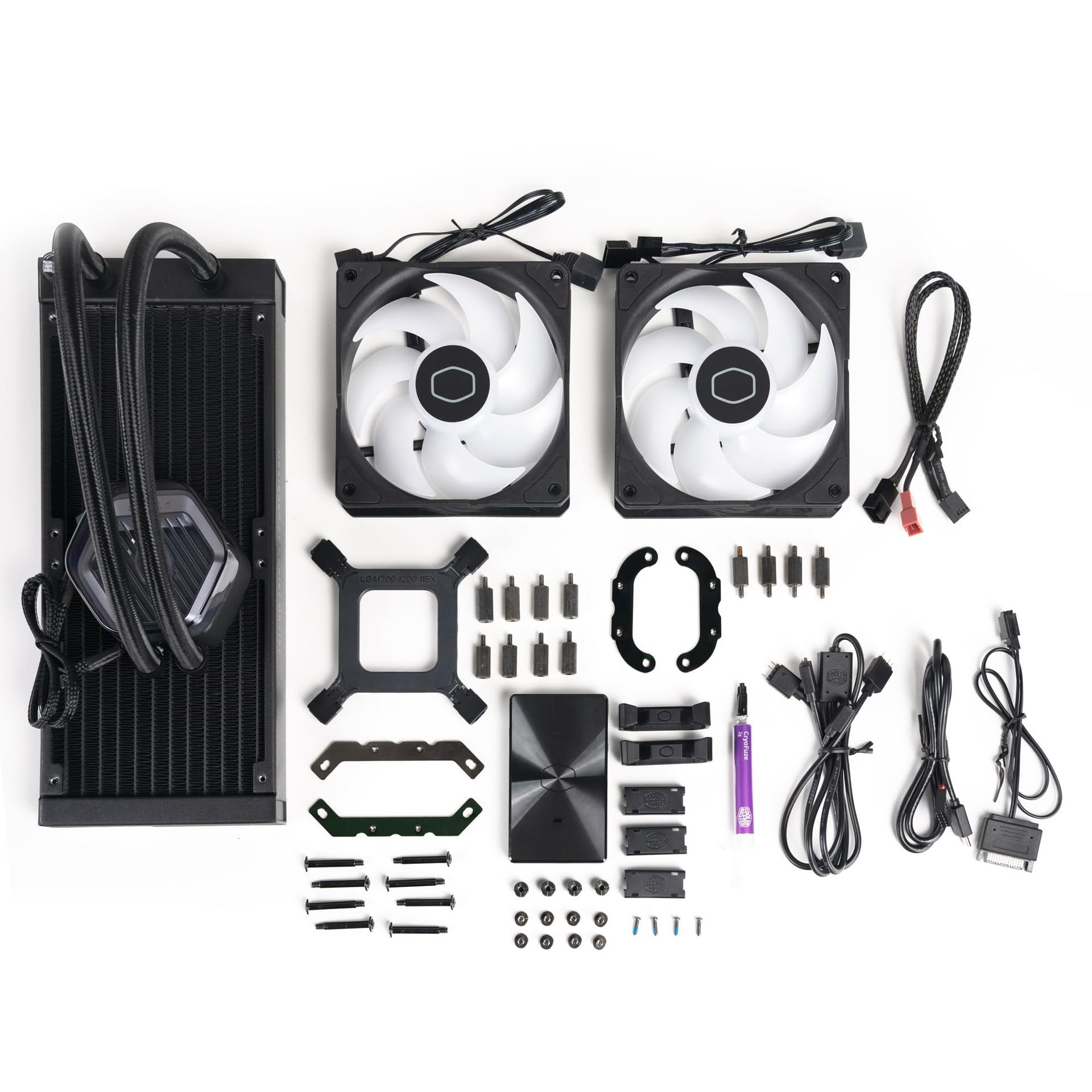 Cooler Master MasterLiquid Atmos 240 Must AIO CPU-veejahutus – Kahekambriline pump, eellaaditud SickleFlow 120 Edge ventilaatorid, adresseeritav Gen 2 RGB, LGA1700 & AM5 – Must – pilt 7