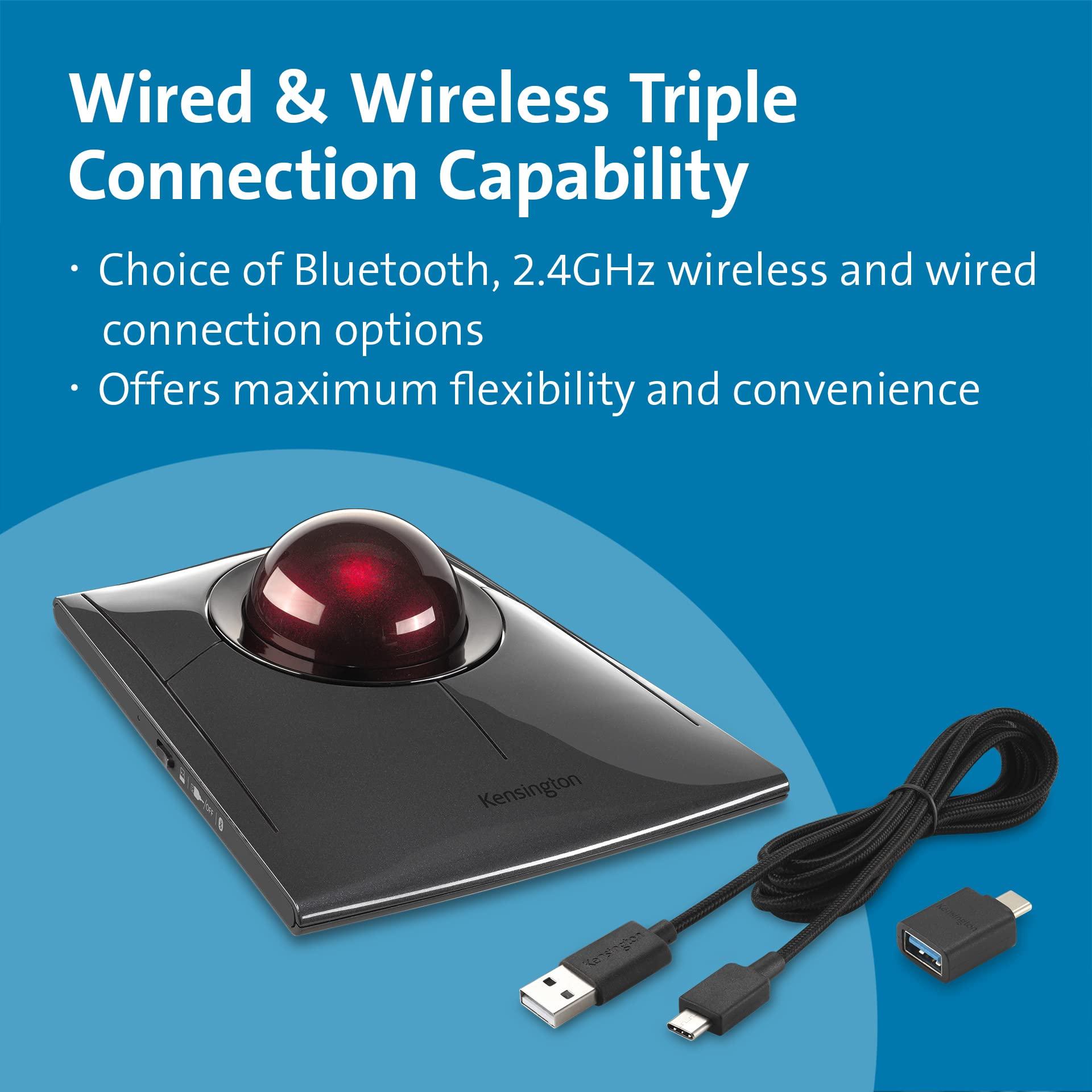 Kensington SlimBlade Pro Trackball Bluetooth Hiir, Ühildub Windowsi ja macOS-iga, PC ja Sülearvuti, Parema- ja Vasakukäelistele, Optiline Jälgimine (K72080WW) – detailne vaade
