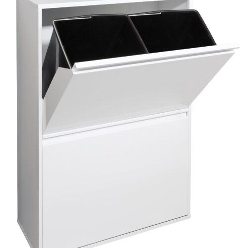 ARREGUI Basic CR601-B terasest prügisorteerimiskapp, 4 × 17 l, valge