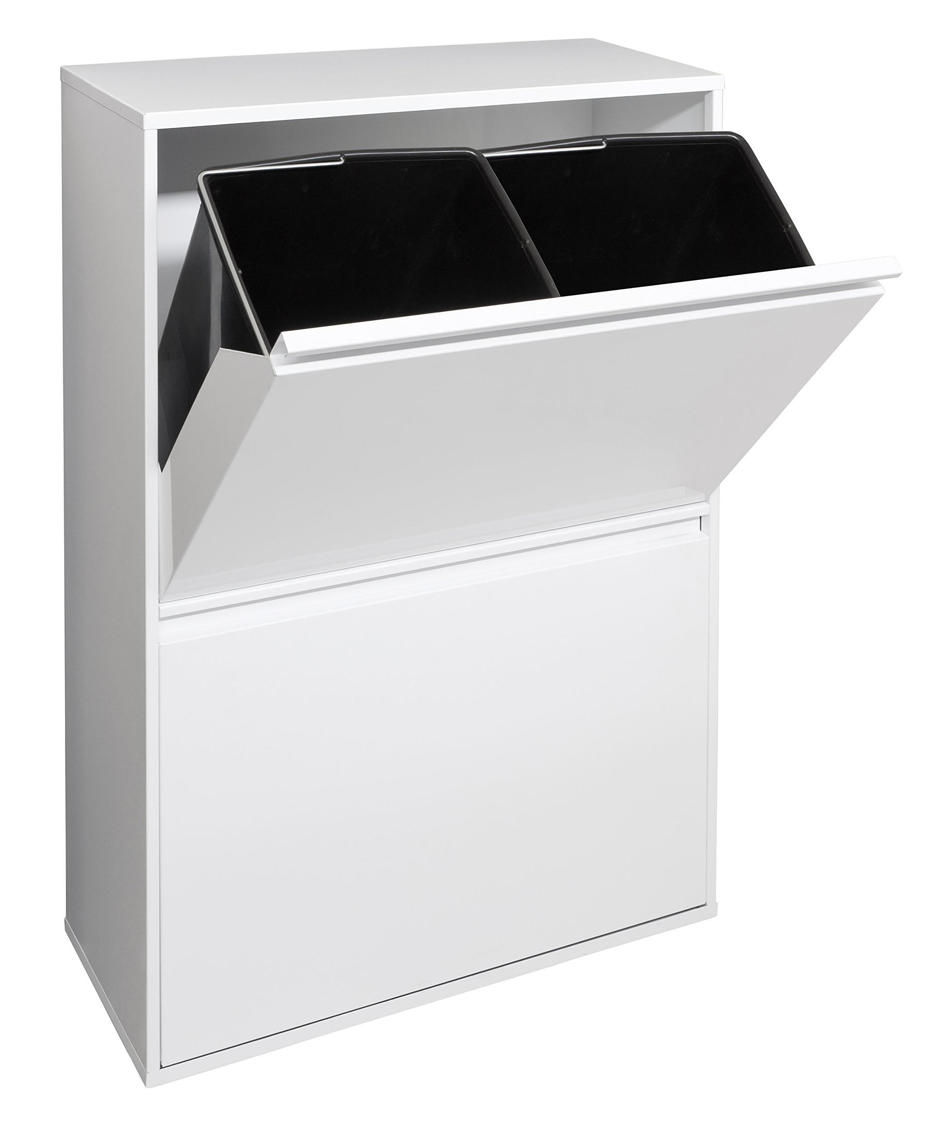 ARREGUI Basic CR601-B terasest prügisorteerimissüsteem | 4-sahtline prügikast kööki | 4-osaline prügikonteiner | 4x17L (68L) | Eemaldatavad sisekastid käepidemega | Prügikapi sorteerimislahendus | valge