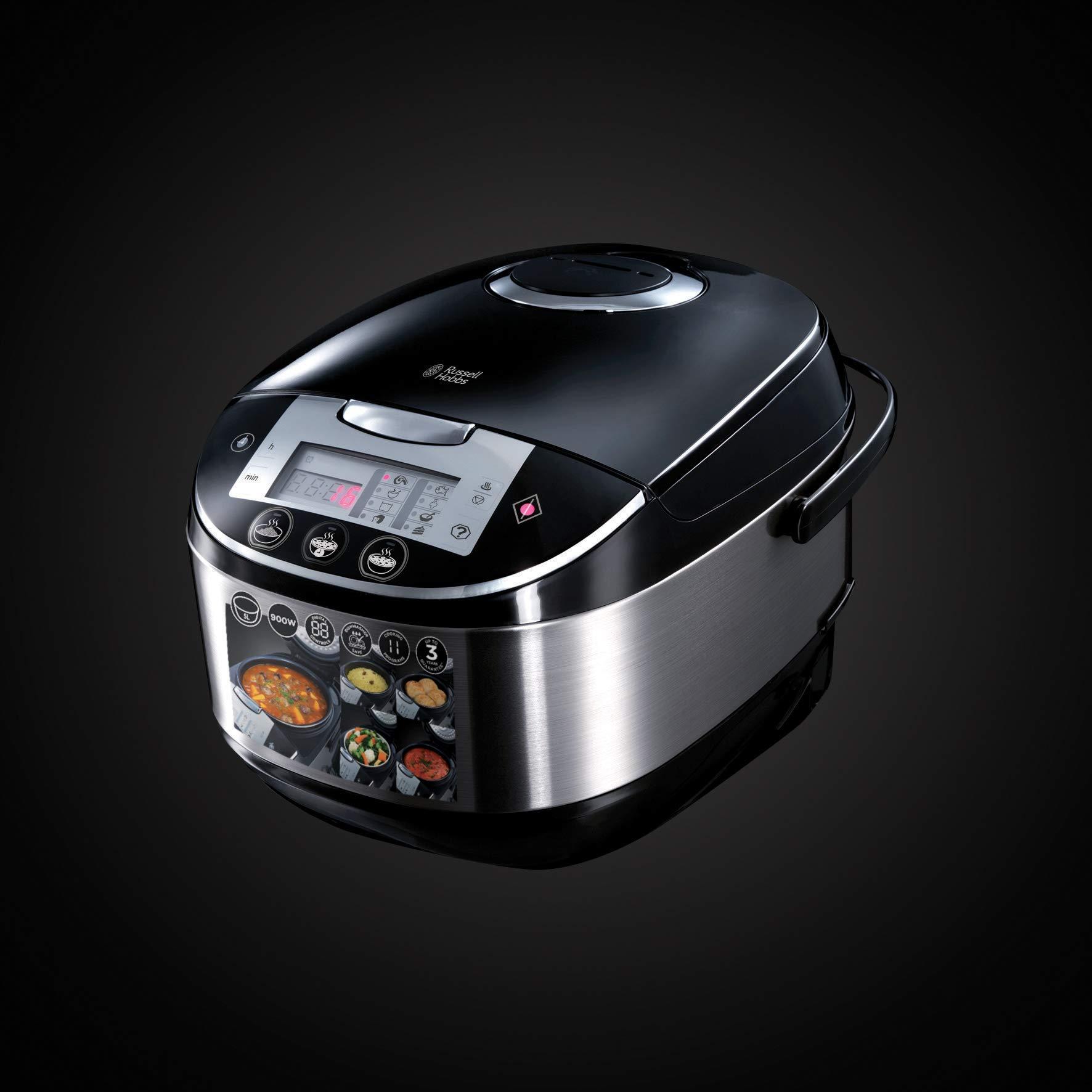 Russell Hobbs Multikeetja [11-ühes: Riisikeetja, Aeglane keetja, Aurutaja, Slow Cooker, Küpsetaja, Jogurtivalmistaja jne.] (5,0 l, digitaalne ekraan, kondensatsioonivastane kaas) 21850-56 – pilt 6
