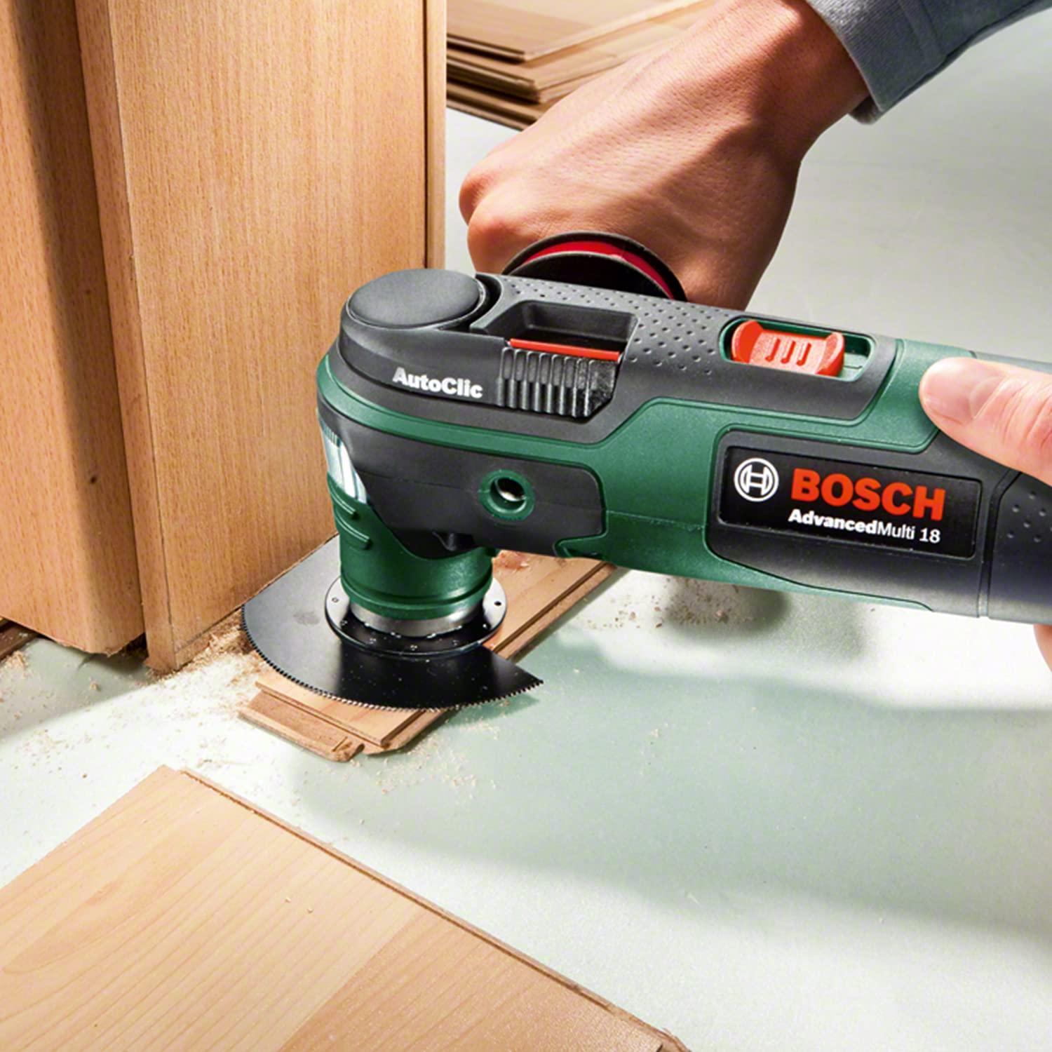 Bosch multifunktsionaalne tööriist AdvancedMulti 18 (ilma akuta, 18 V süsteem, universaalne tarvikukomplekt, SystemBox | suurus S) – Amazon Edition – lisavaade