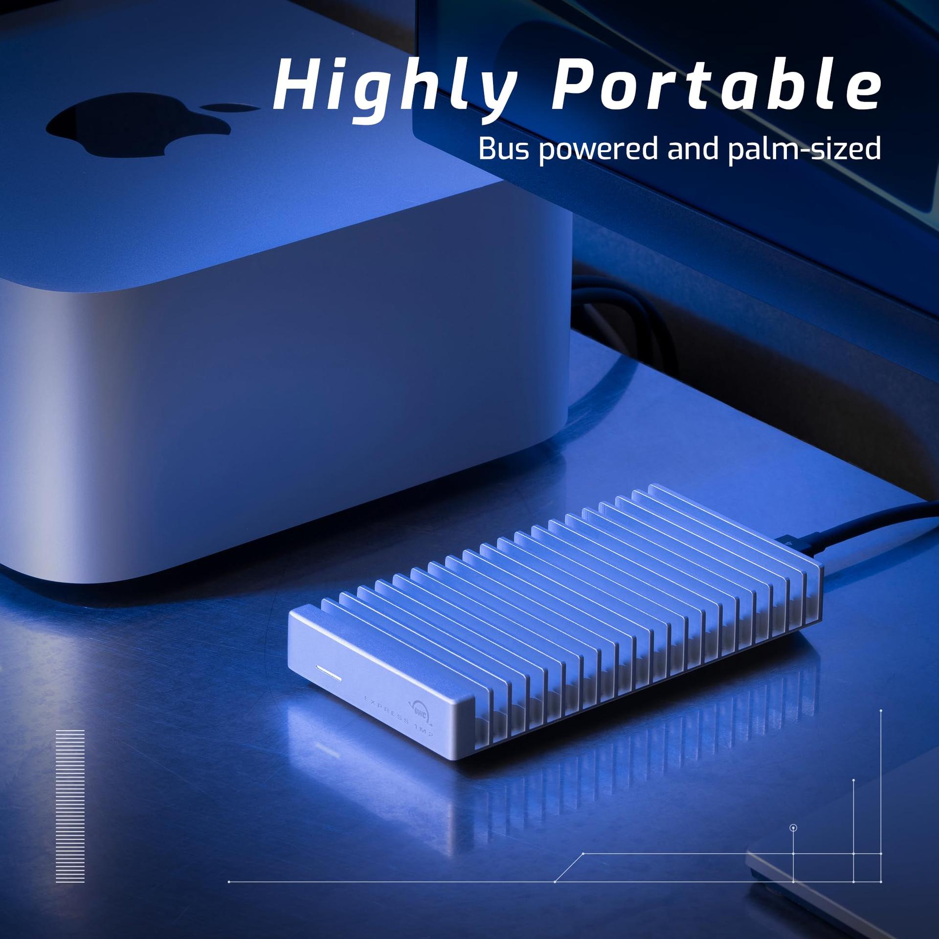 OWC Express 1M2 kaasaskantav NVMe Thunderbolt (USB-C) SSD-korpus USB4, ülikiire väline SSD alumiiniumist jahutuskorpusega (ainult korpus) – pilt 6