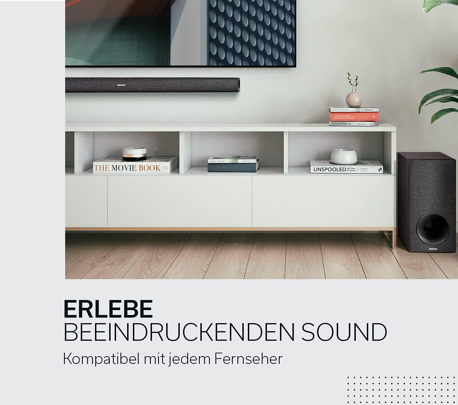 Denon DHT-S416 kvaliteetne 2.1 TV heliriba koos juhtmevaba bassikõlariga, Google Chromecastiga, WiFi, Bluetooth, Dolby Digital, HDMI ARC, optiline sisend, must – kasutusnäide