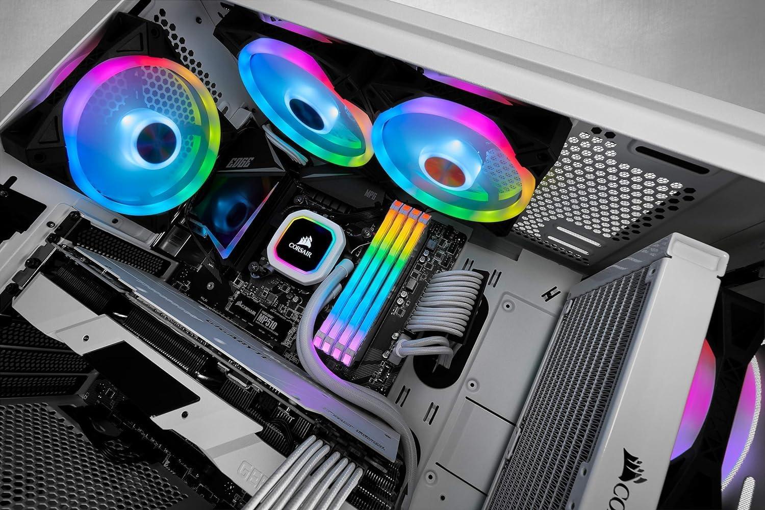 Corsair iCUE QL120 RGB, 120 mm LED PWM ventilaator (lauaarvutitele, 68 individuaalselt juhitavat RGB-LED-i, kiirus kuni 1 500 p/min, madala müratasemega) 3-osaline komplekt koos Lighting Node Core’iga – must – pilt 9