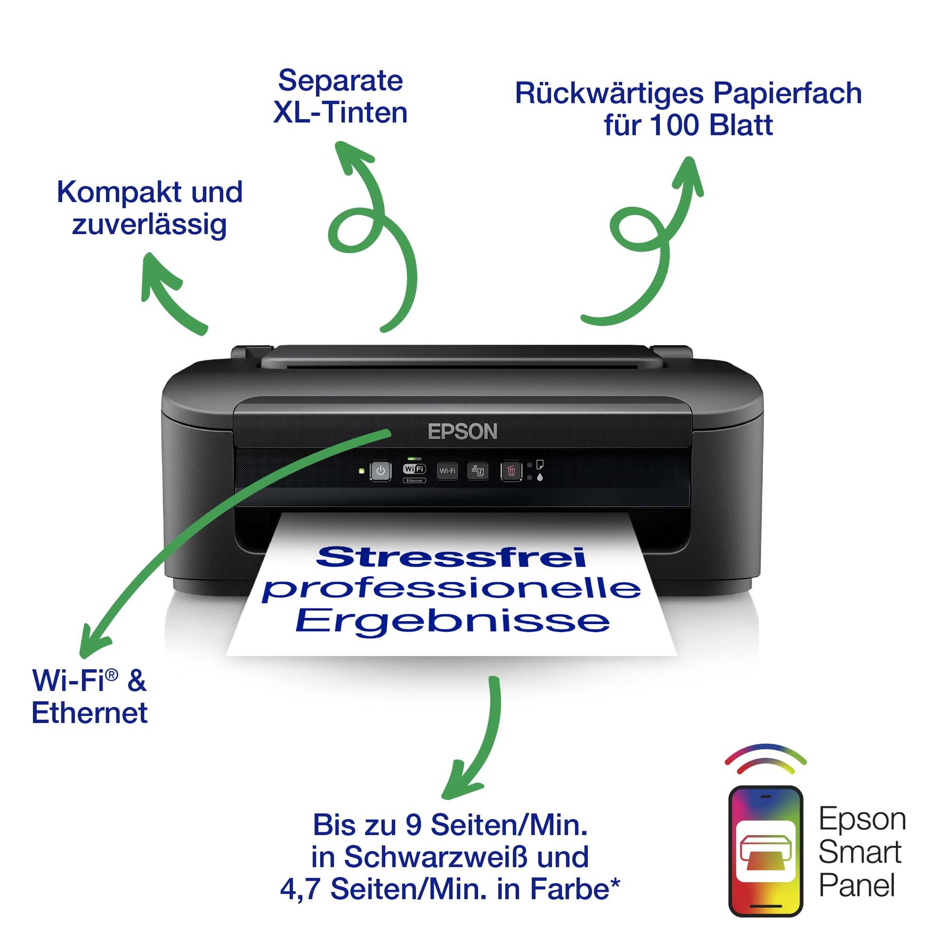 Epson WorkForce WF-2110W A4-tindiprinter Wi-Fi ja Etherneti ühendusega – detailne vaade