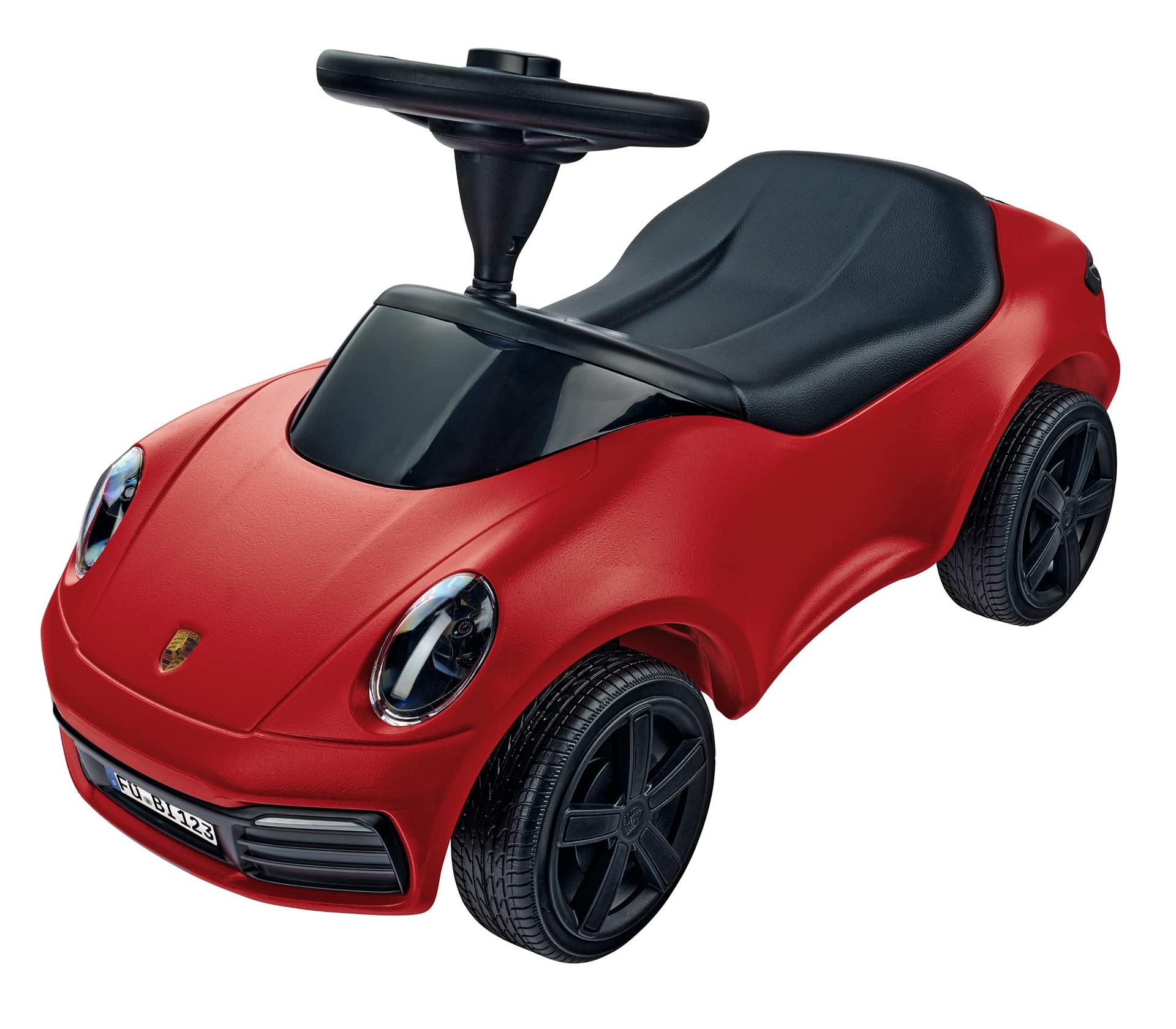 BIG – Baby Porsche 911 – Kujundatud Porsche Design Studios poolt, laiade vaiksete rehvide ja hea haarduvusega rooliga, lükatav auto, lastele alates 18. elukuust, punane