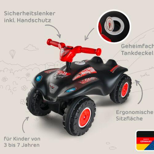 BIG Bobby Car Quad Racing lasteroller, must-punane, 3–7-aastastele lastele, kuni 50 kg, pilt 2