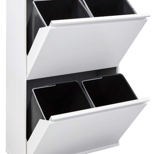 ARREGUI Basic CR601-B terasest prügisorteerimiskapp, 4 × 17 l, valge, pilt 2